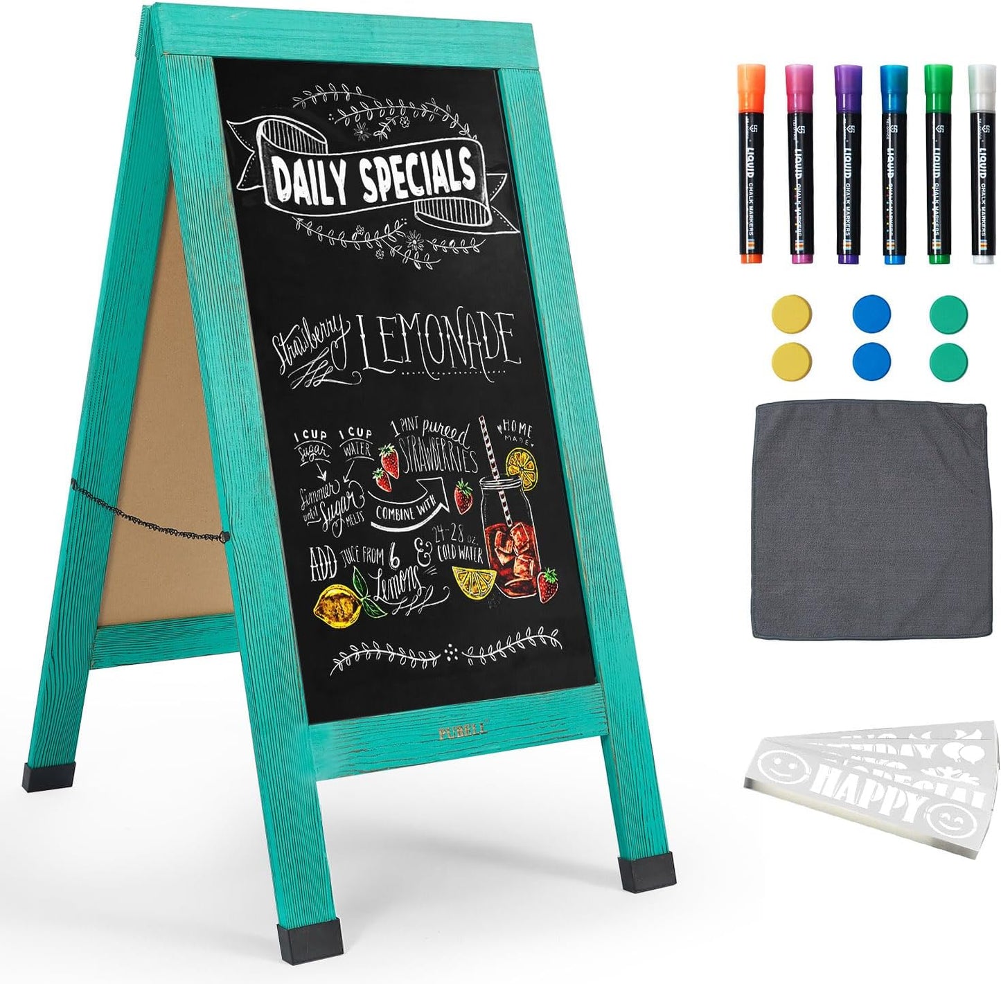 Large Sandwich A-Frame Chalkboard Sign for Outdoor Display