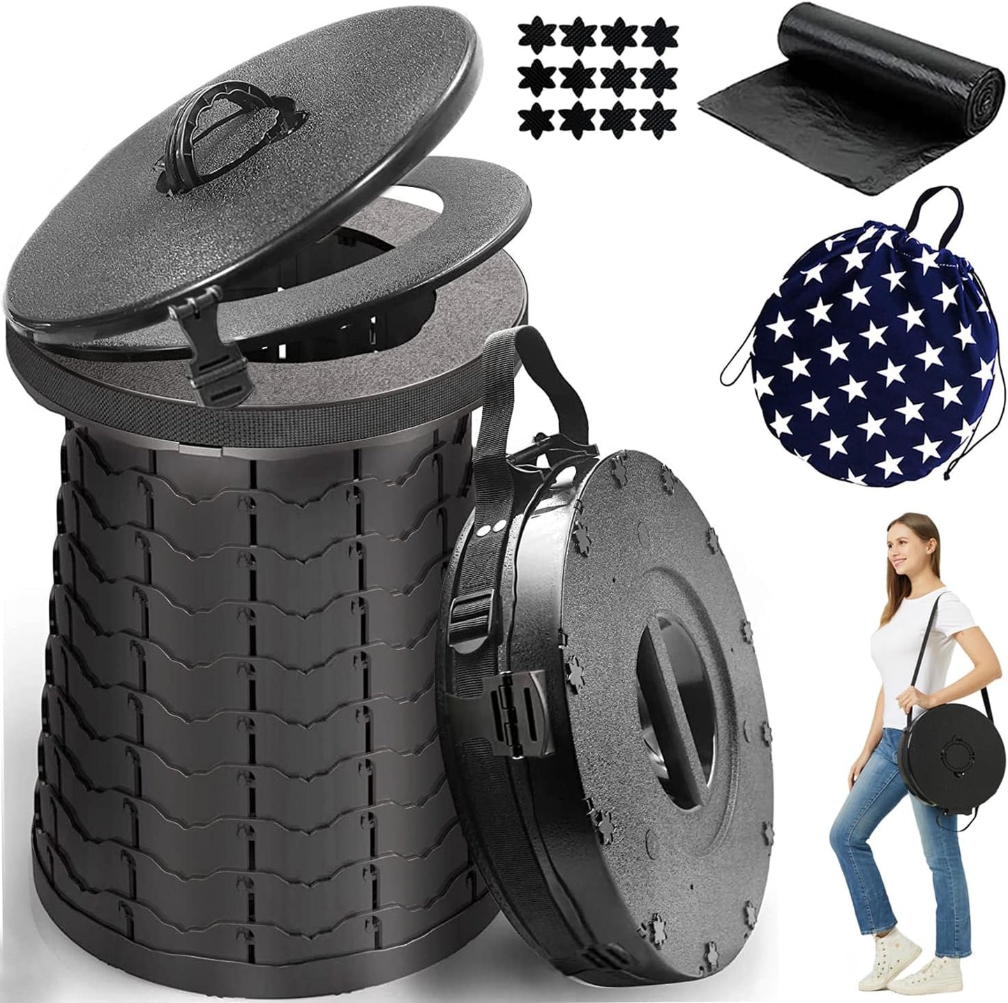 Adjustable & Portable Camping Toilet by LOCYOP