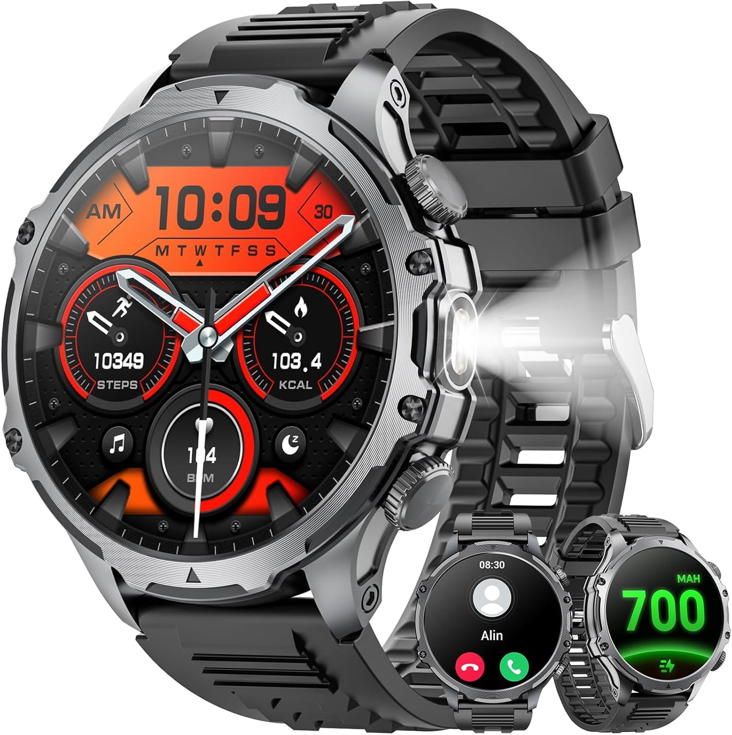Military Smart Watch for Men - Answer/Make Calls, HD Touch Screen, Fitness Tracker, Mingtawn