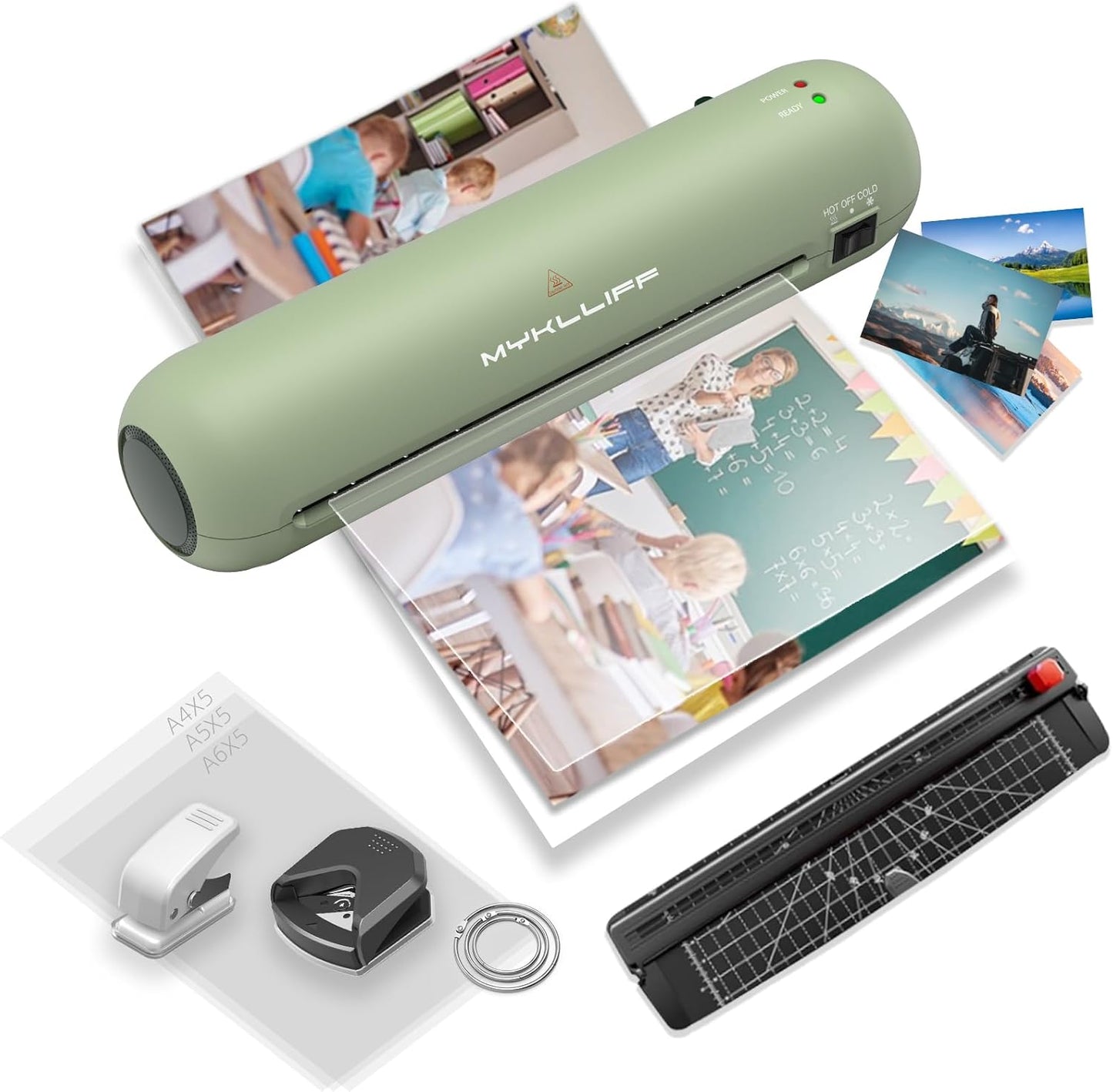 Portable 9-Inch Laminator: Hot & Cold Modes, Quick Warm-Up - Ideal for Office & School