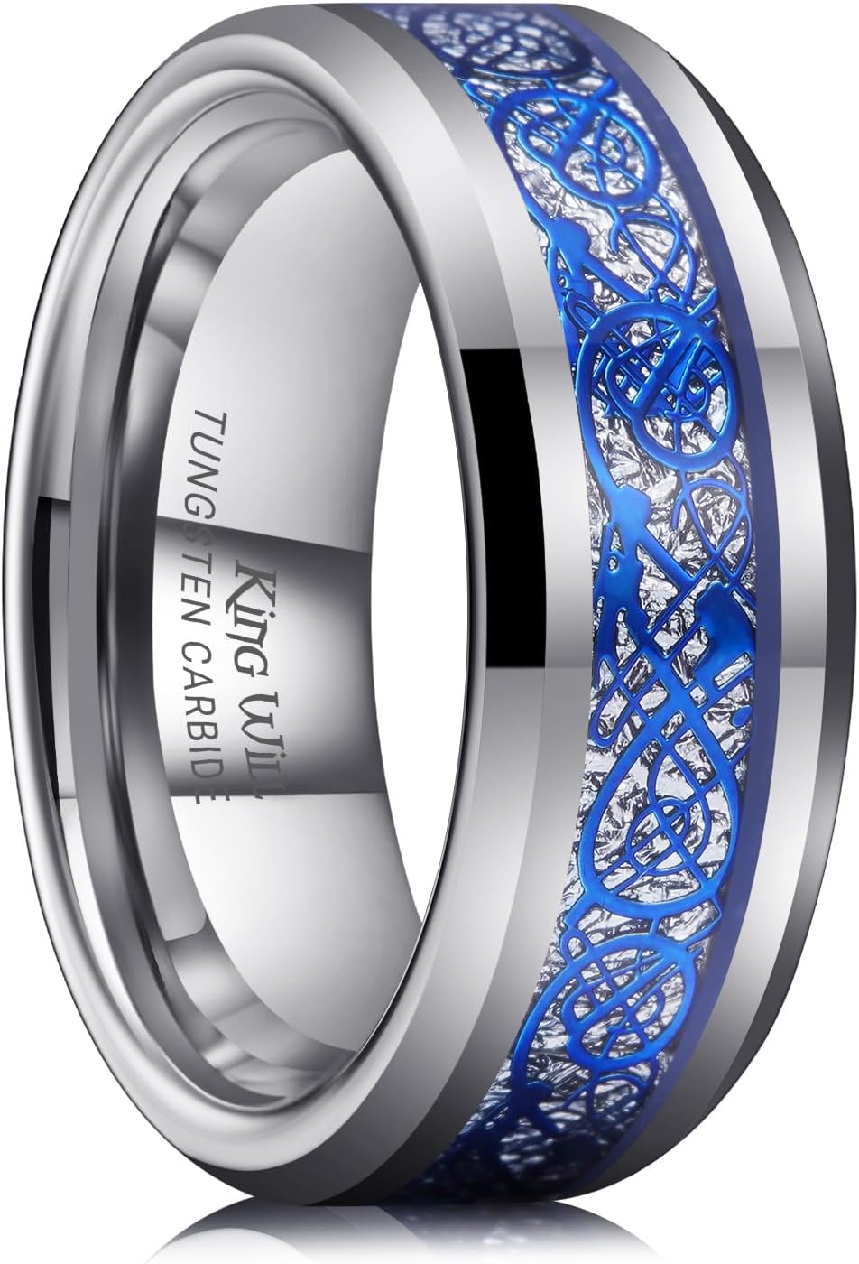 King Will Men's Dragon Celtic Tungsten Ring for Weddings & More