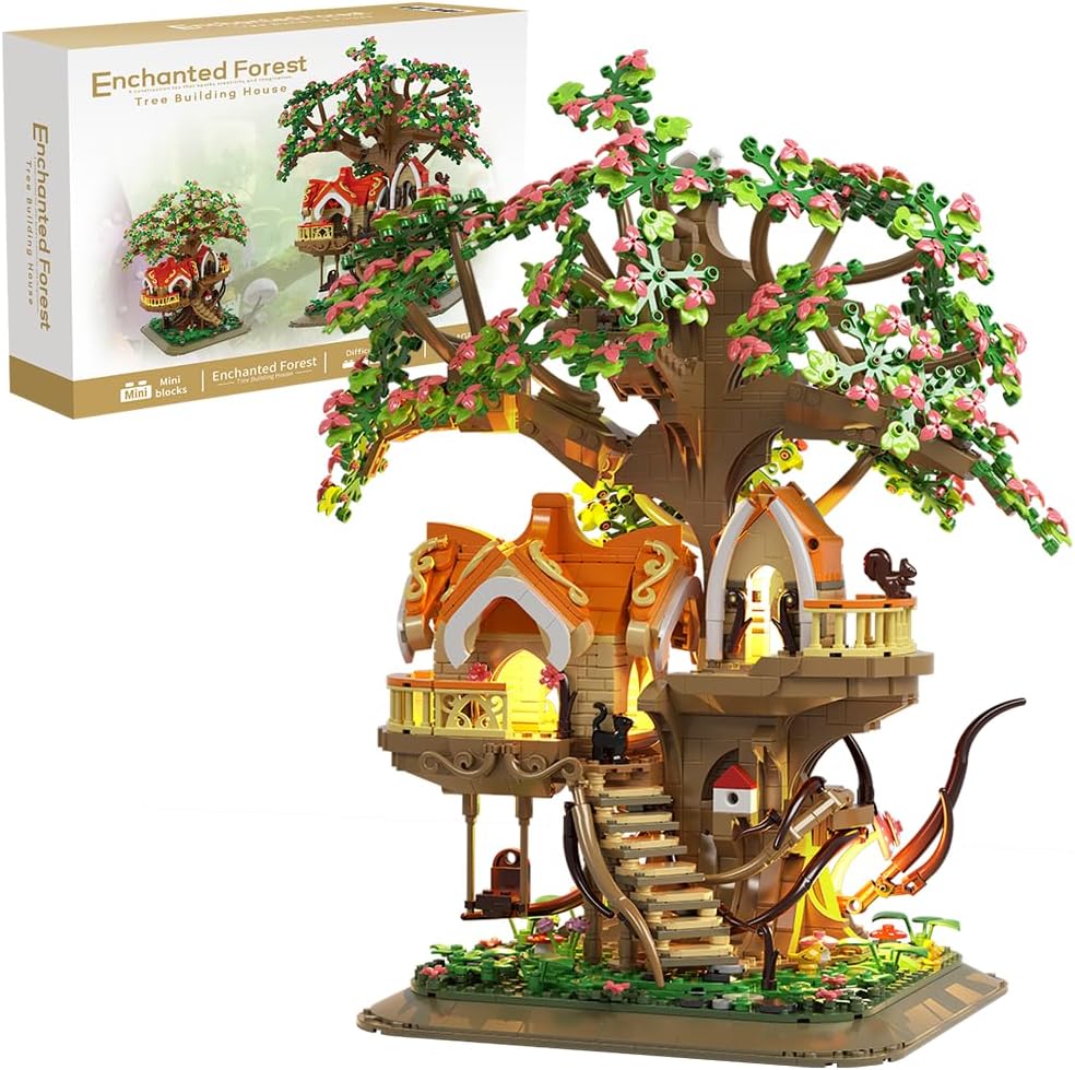 Tree Building Block Toy with LED Light for Creative Minds
