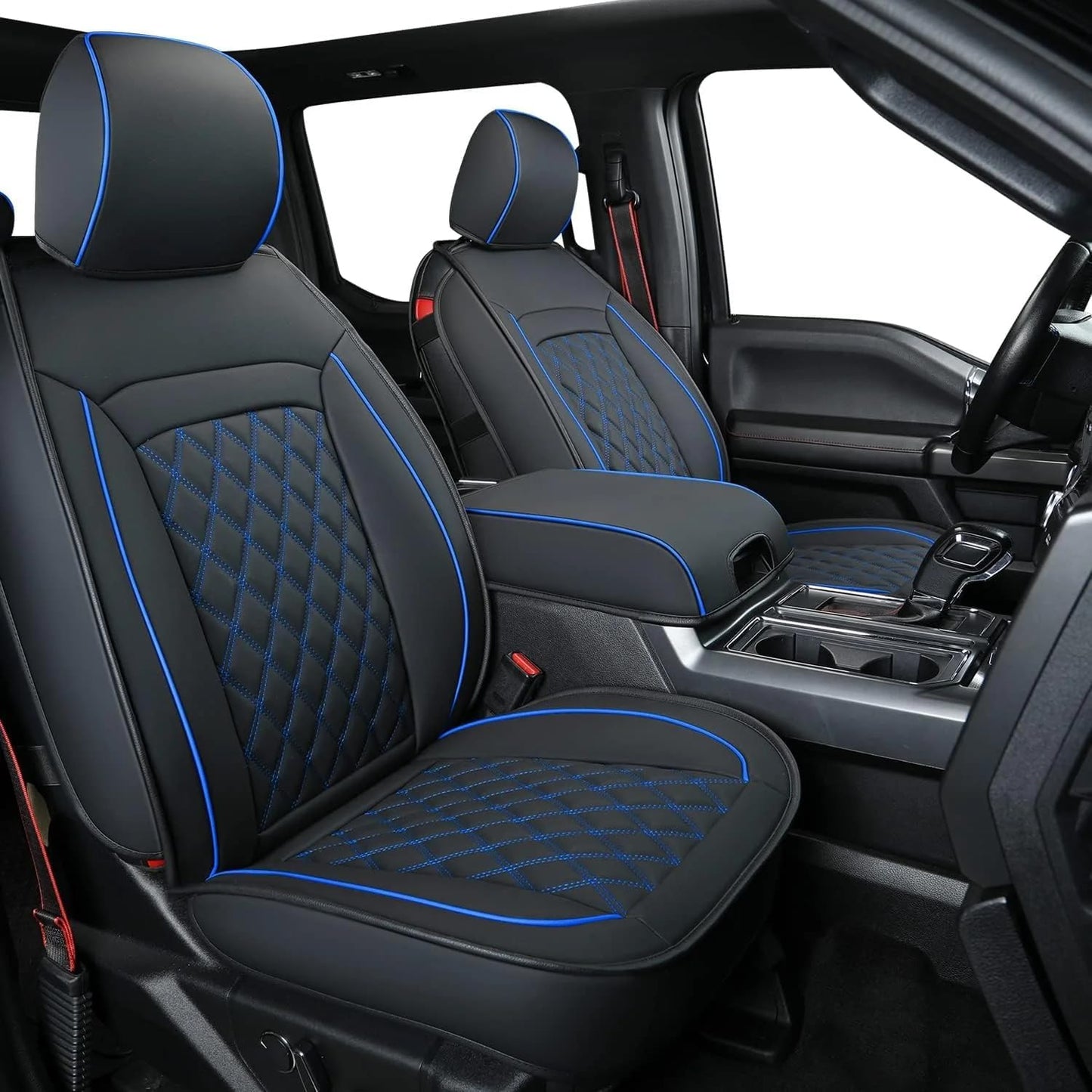 LUCKYMAN CLUB F150 Faux Leather Seat Covers for 2015-2024 F150