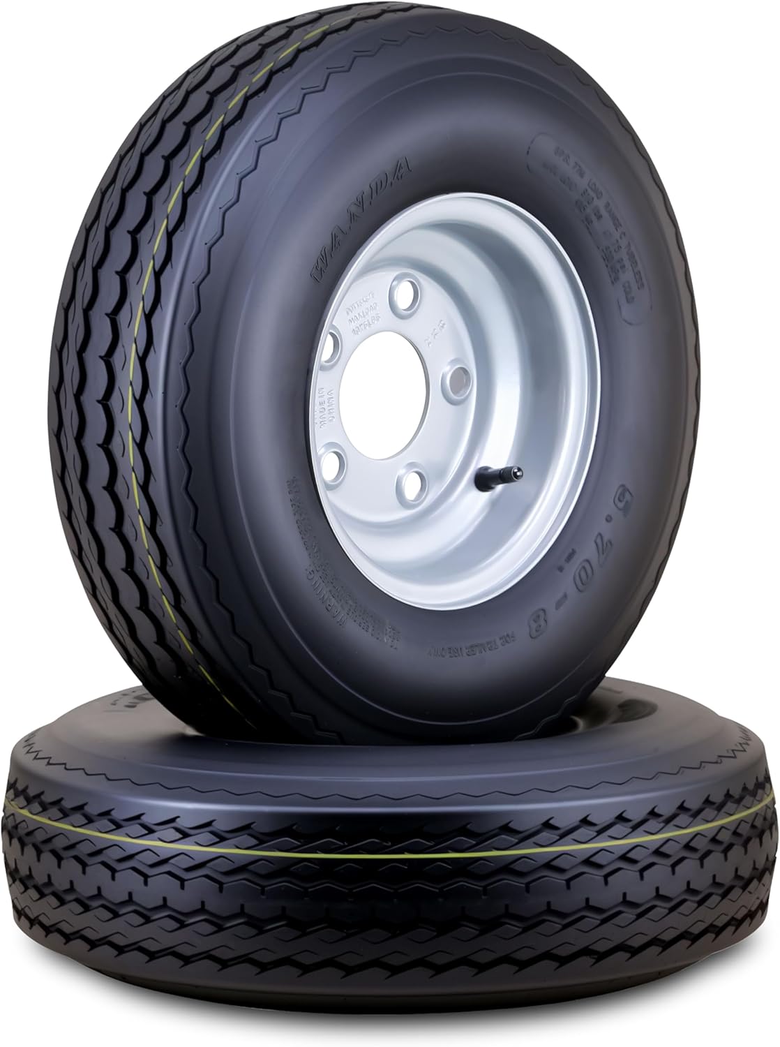 WANDA Trailer Tire Wheel Assembly 5.70-8 6-Ply C 77M for Trailers