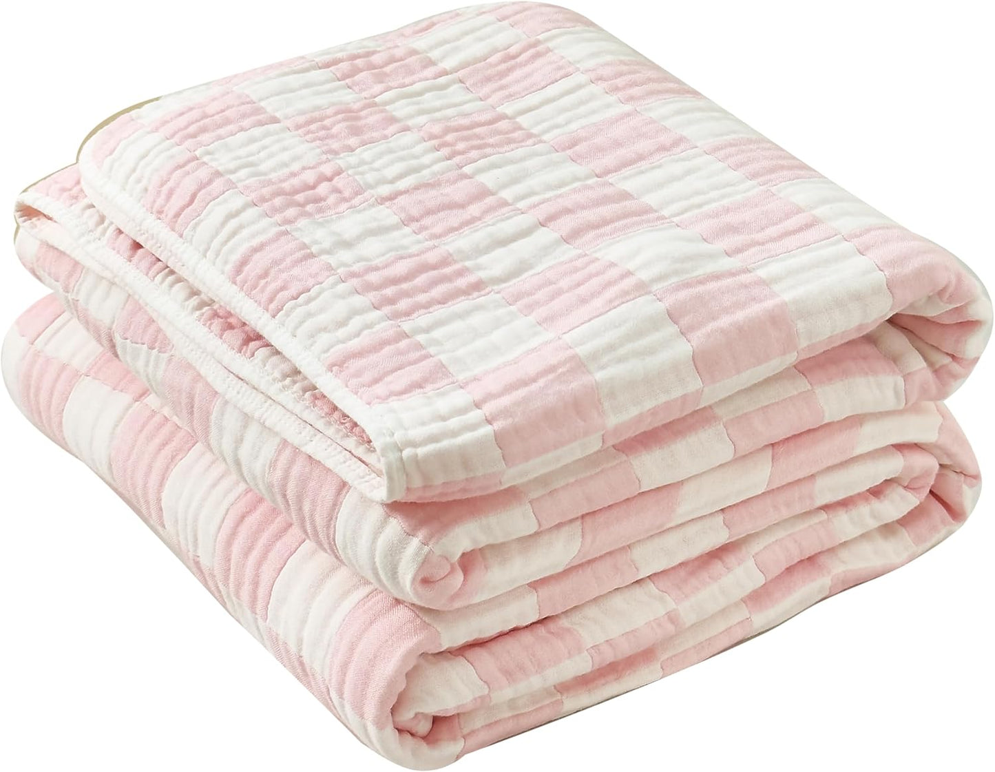 Muslin Blankets for Adults King Size 100% Cotton Soft Pink