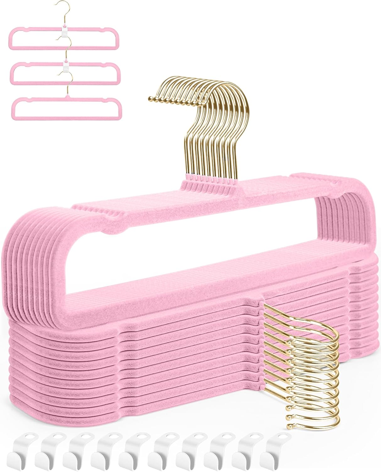 HGYZE Velvet Pants Hangers 20 Pack for Organized Closet Space