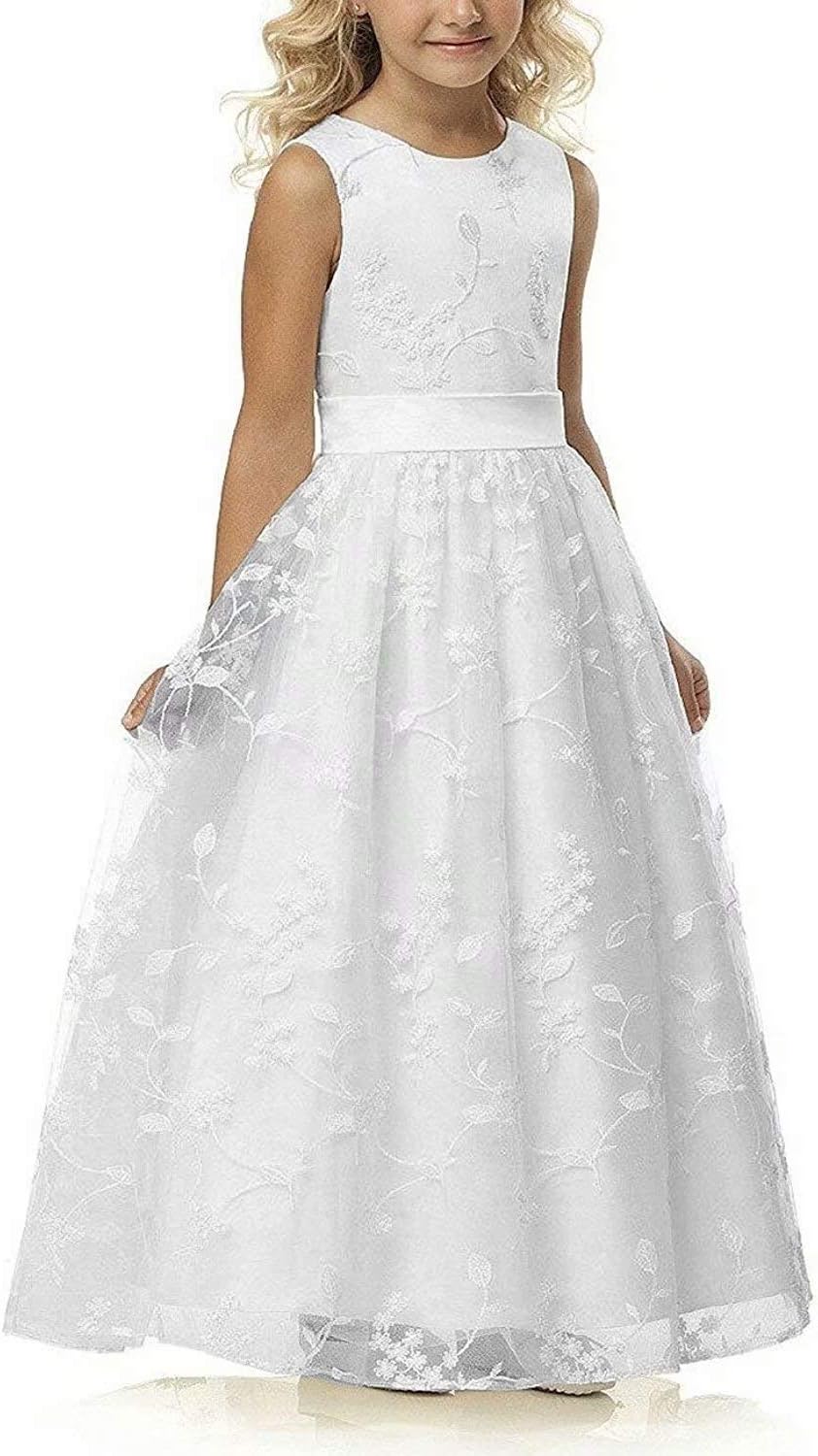 A line Wedding Pageant Lace Flower Girl Dress for Ages 2-12