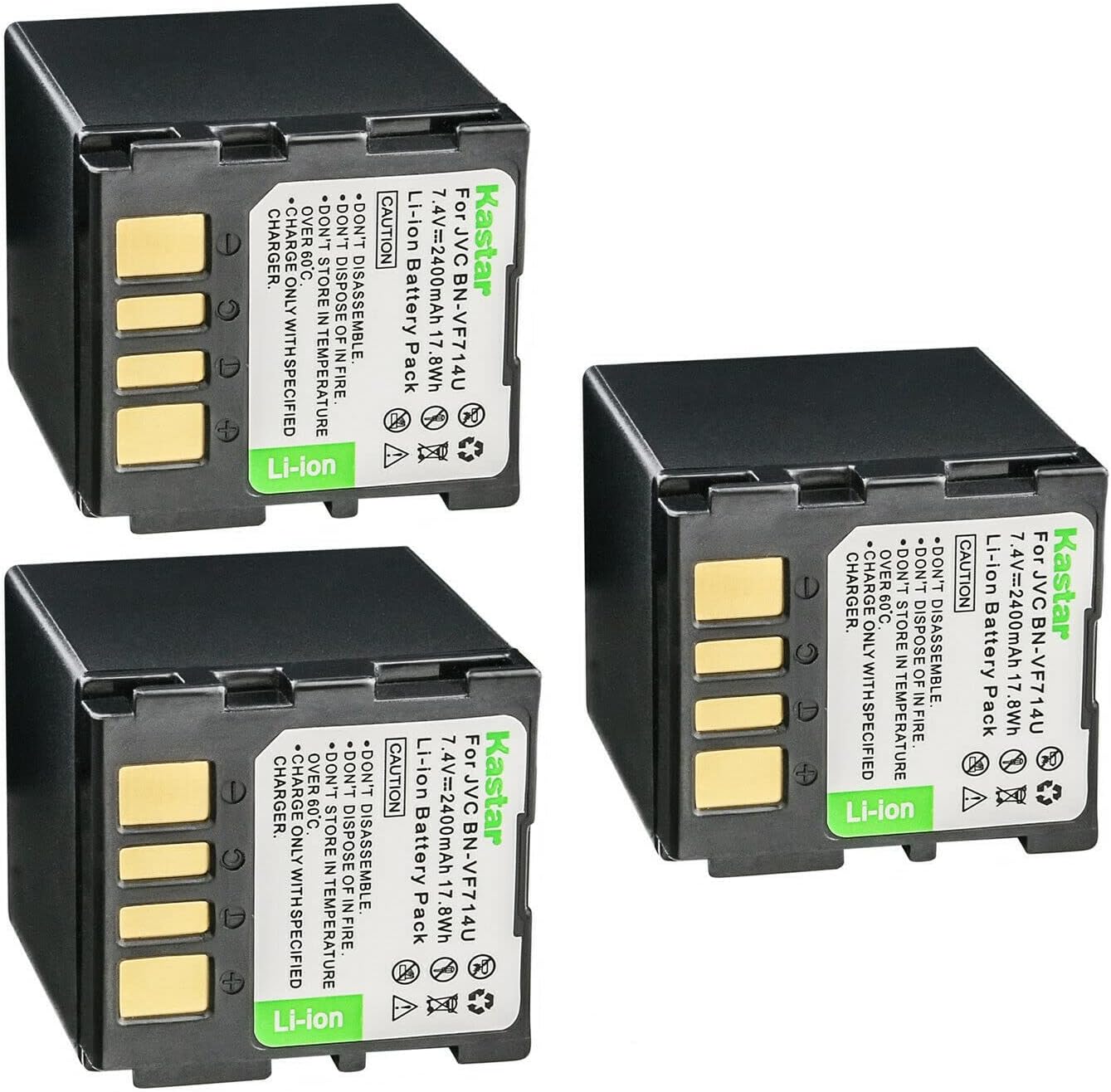 Kastar BN-VF714 Battery 3-Pack for JVC GR-DF540 Series Cameras
