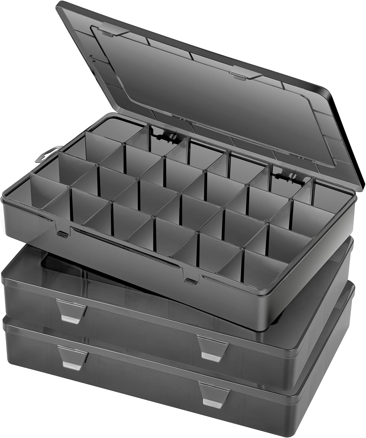 Large 24 Grids Plastic Organizer Box with Adjustable Dividers