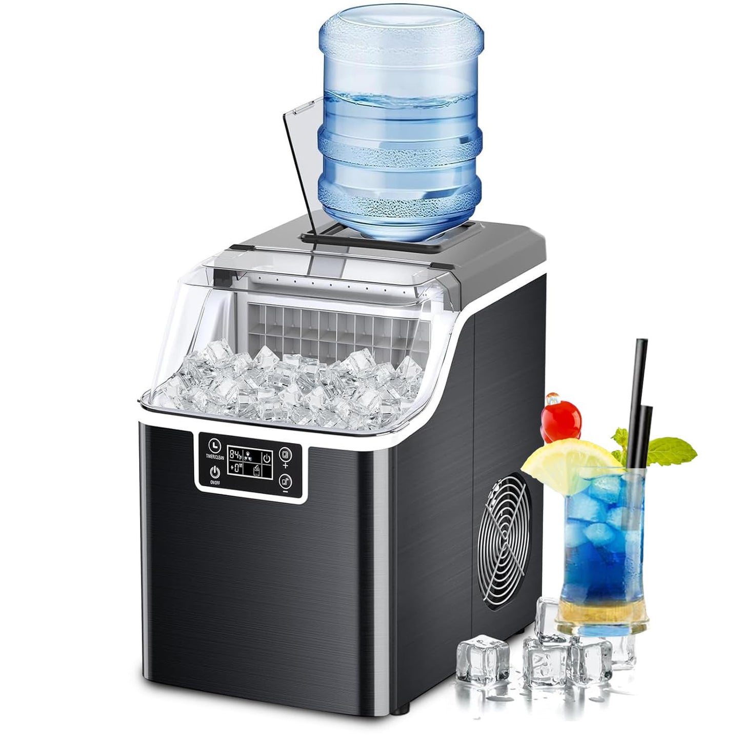 Self-Cleaning 45lbs Ice Maker - Stainless Steel