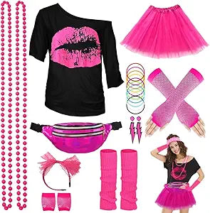 80s Costume Accessories for Women - 24PCS Fun Outfit Set