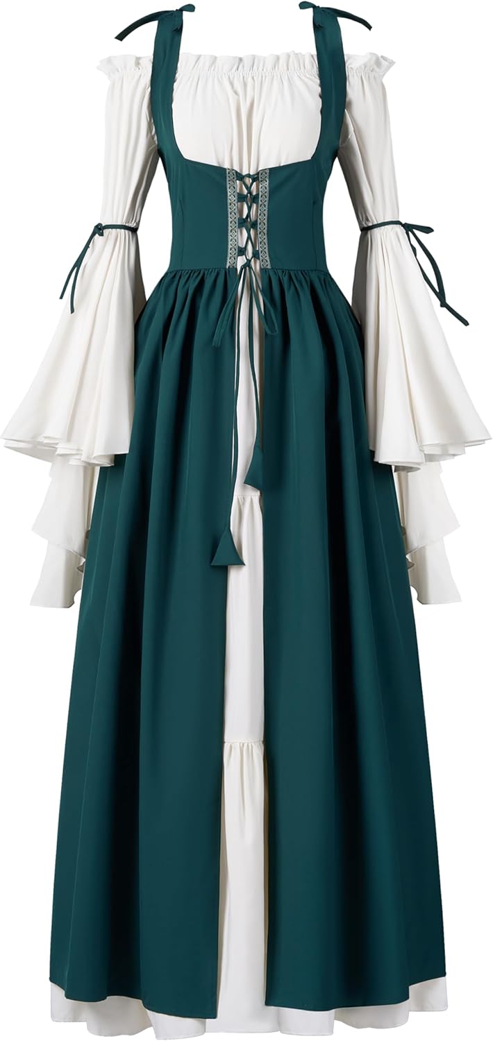 Renaissance Costume Women Corset Dress for Halloween Fun