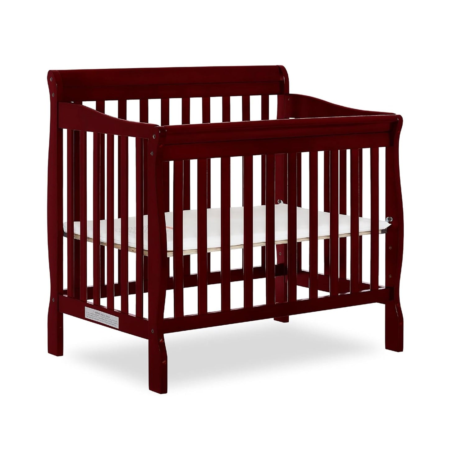 Dream On Me Aden 4-in-1 Convertible Mini Crib in Cherry Finish