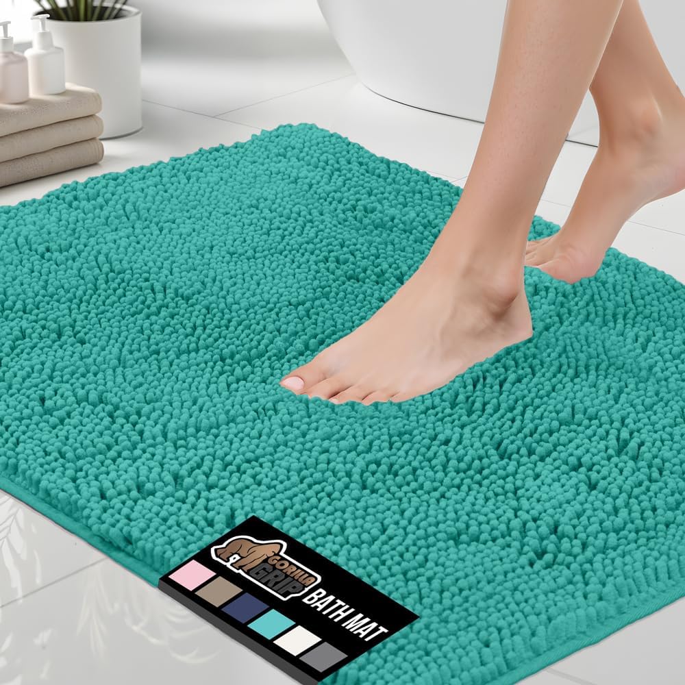 GORILLA GRIP Bath Rug Mat 44x26 Soft Absorbent Chenille