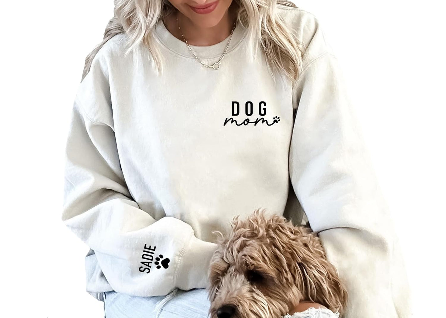 Custom Dog Mom Sweatshirt - Personalized Paw Pullover