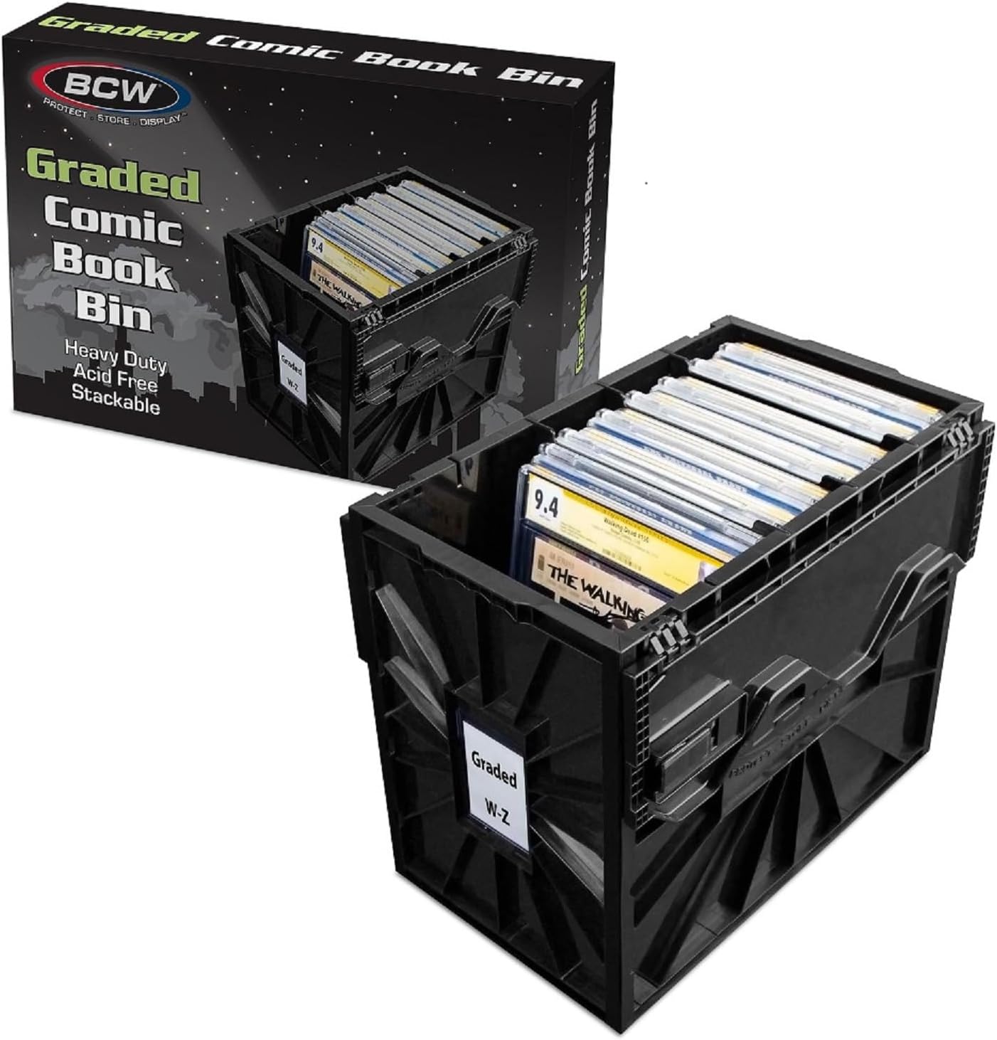 BCW Graded Comic Book Bin Holds 30 Comics Stackable Storage