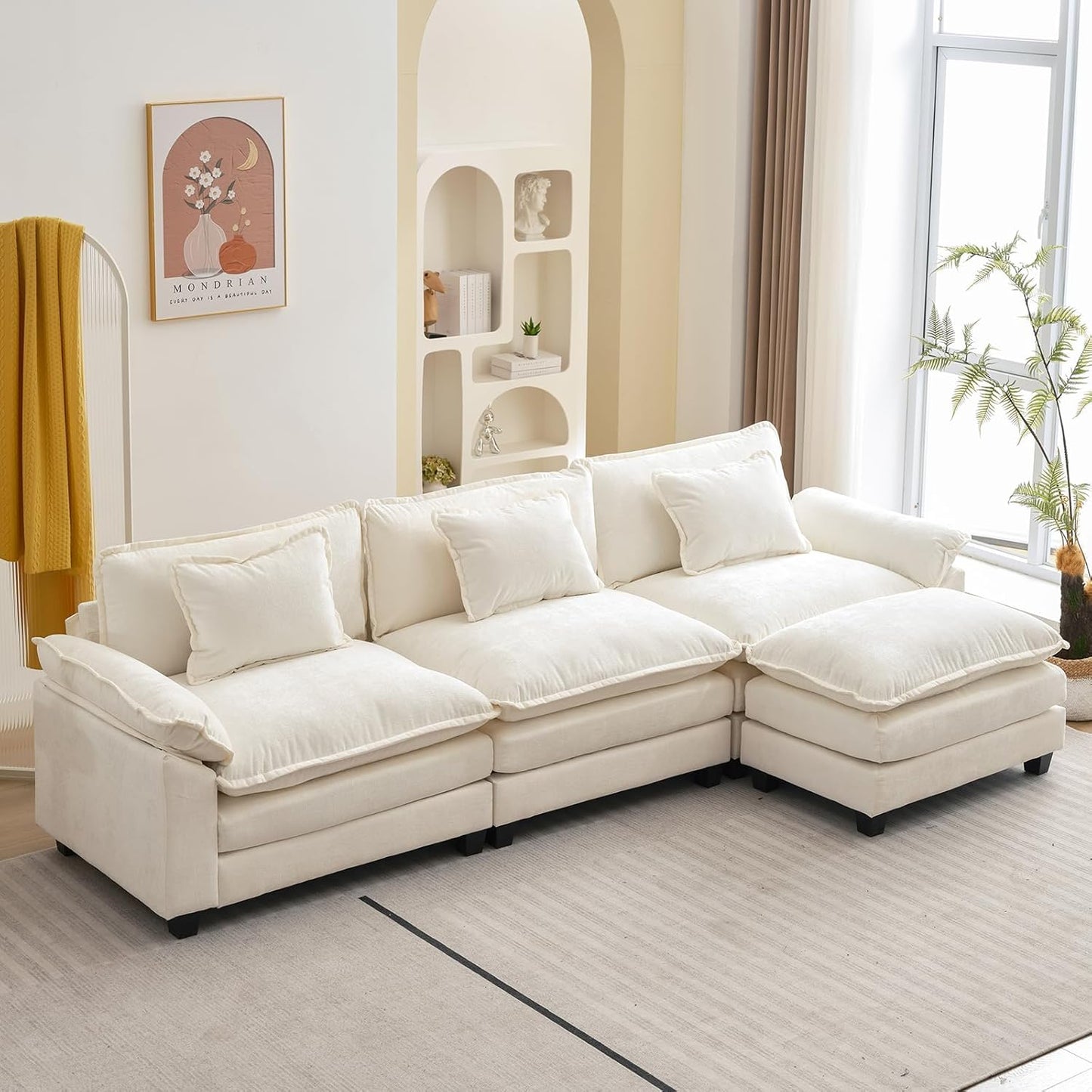 120in Modular Sectional Sofa - Comfy Cloud Couch for Living Room