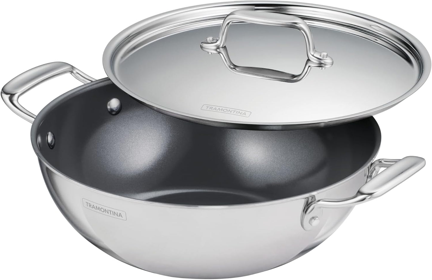 Tramontina Utsava Tri-Ply Clad 4-Quart Kadai for Cooking