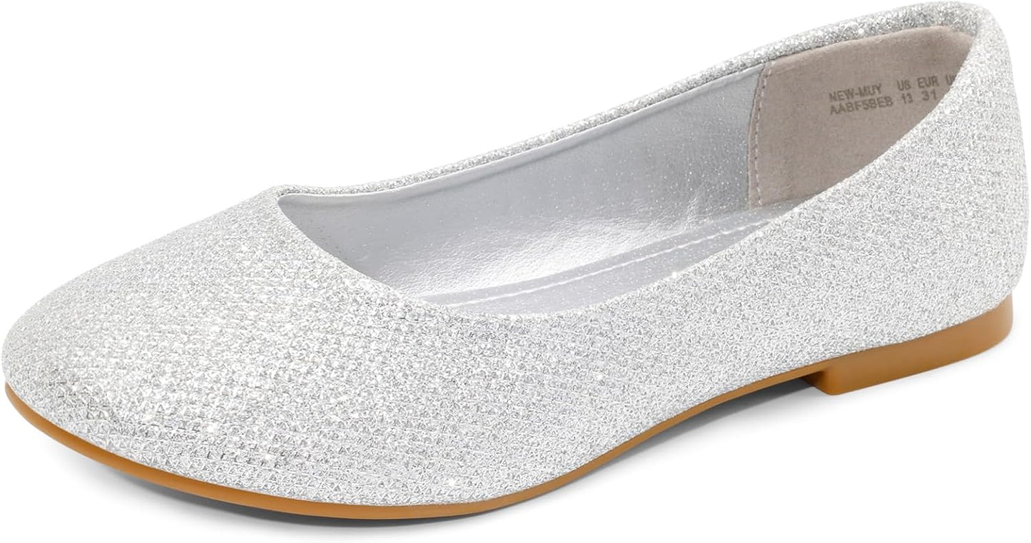 DREAM PAIRS Girls Dress Shoes Slip on Ballerina Flats for Parties
