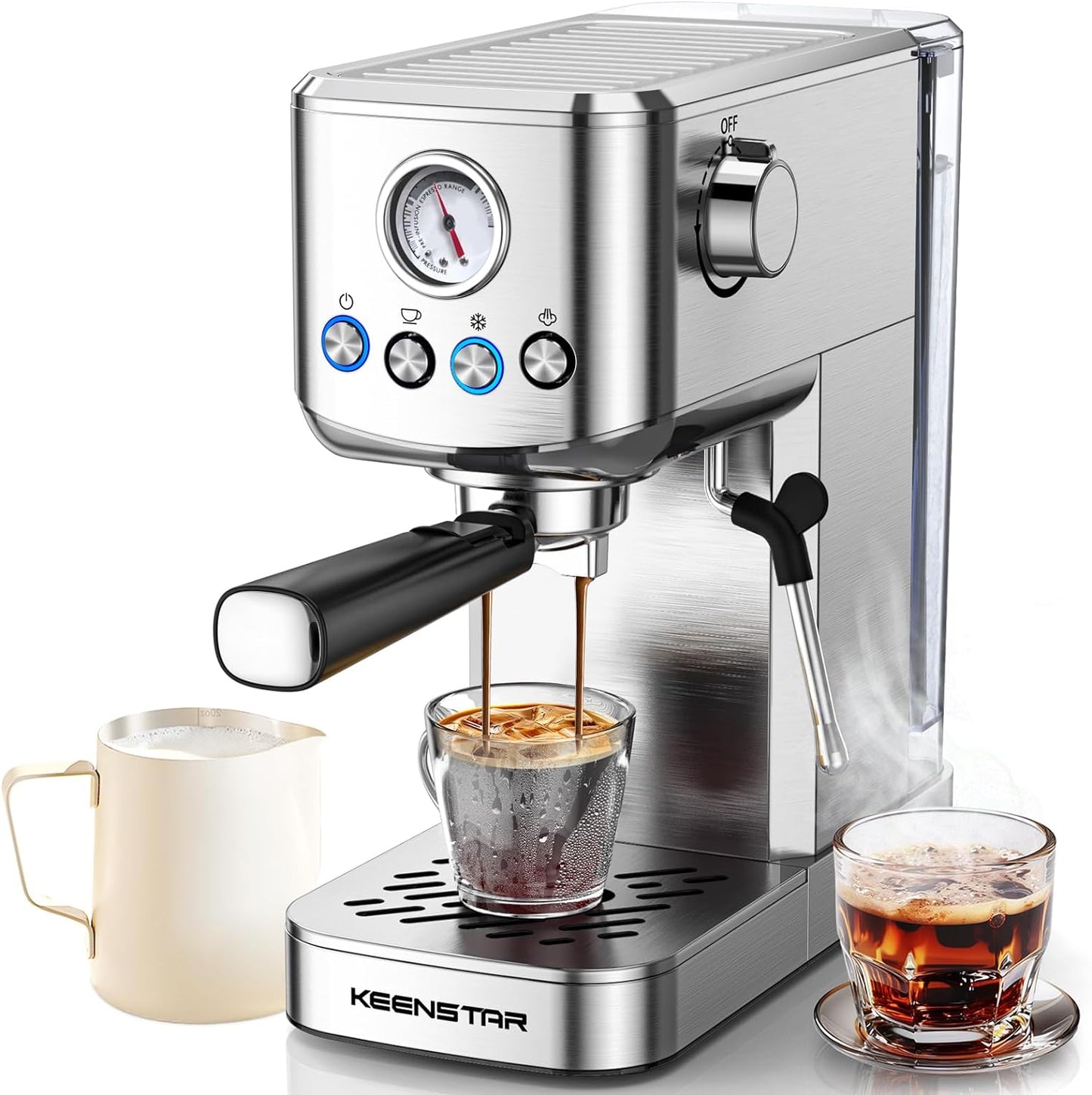 KEENSTAR 20-Bar Espresso Maker - Perfect Lattes in Seconds!