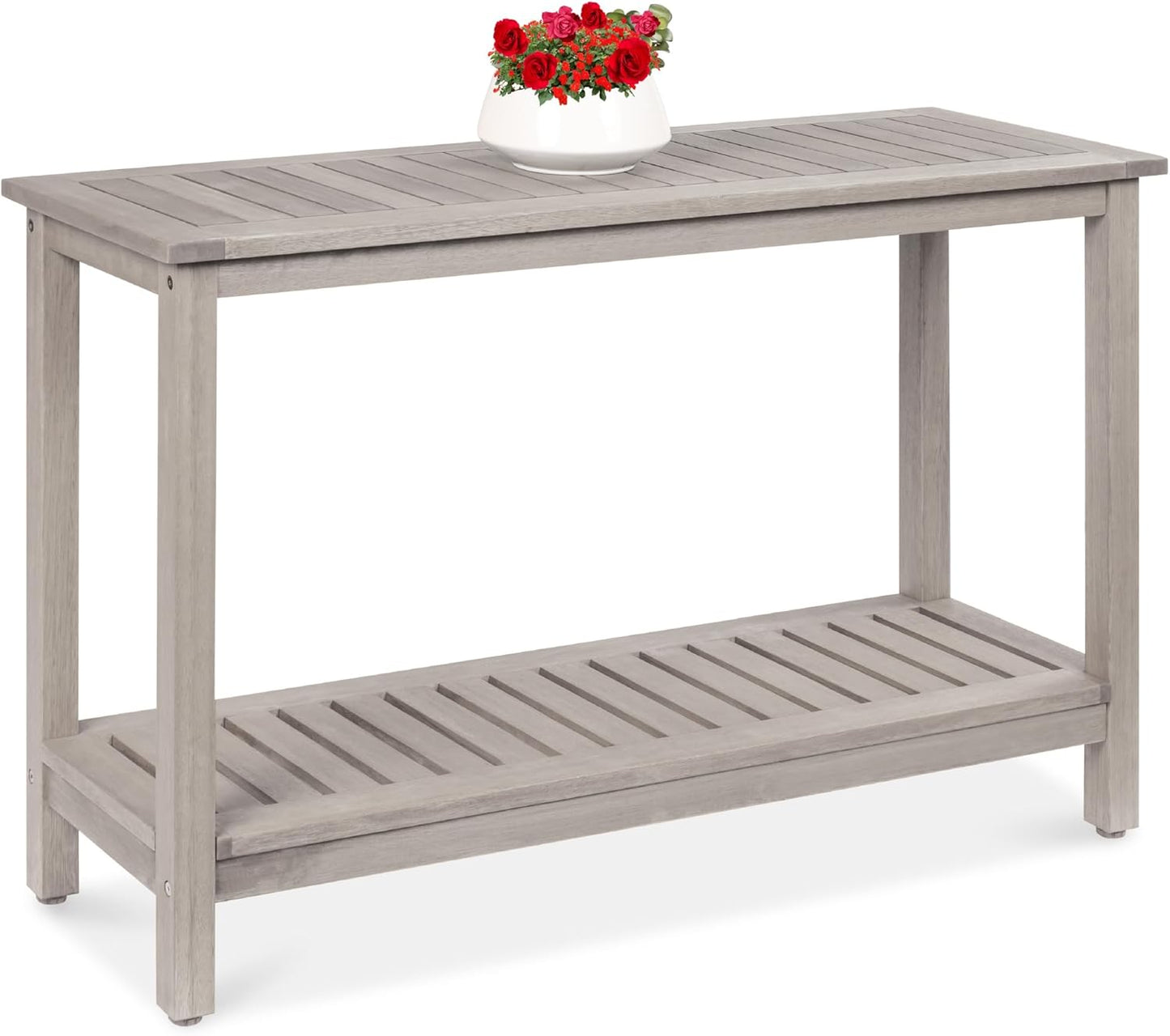 Eucalyptus Wooden Console Table for Indoor and Outdoor Use