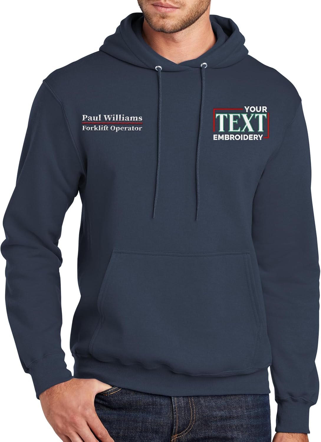 Personalized Embroidered Hoodie - Custom Text for Unique Style!