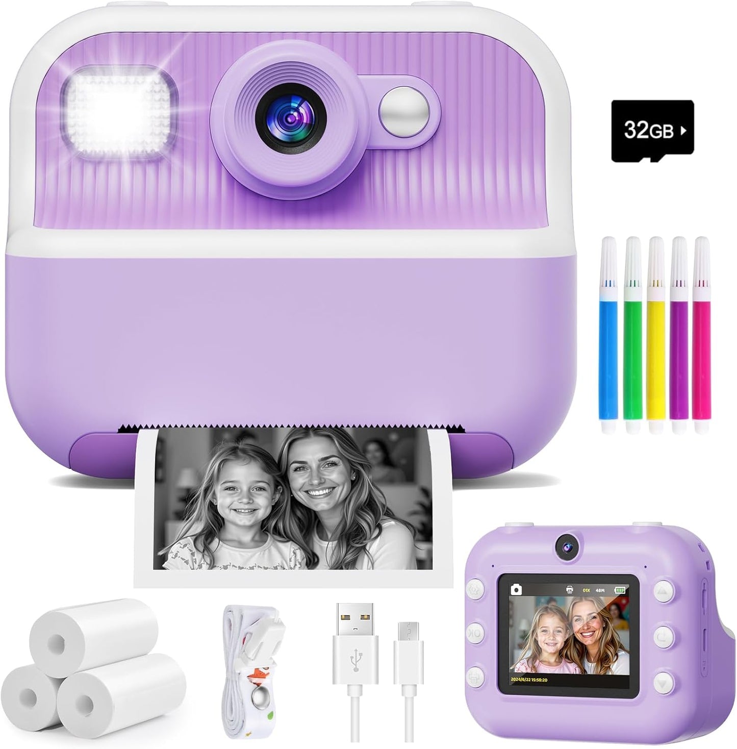 DUDUDRAGON Dual Selfie Kids Camera - 1080P Videos, Perfect Gift for Age 3-12!