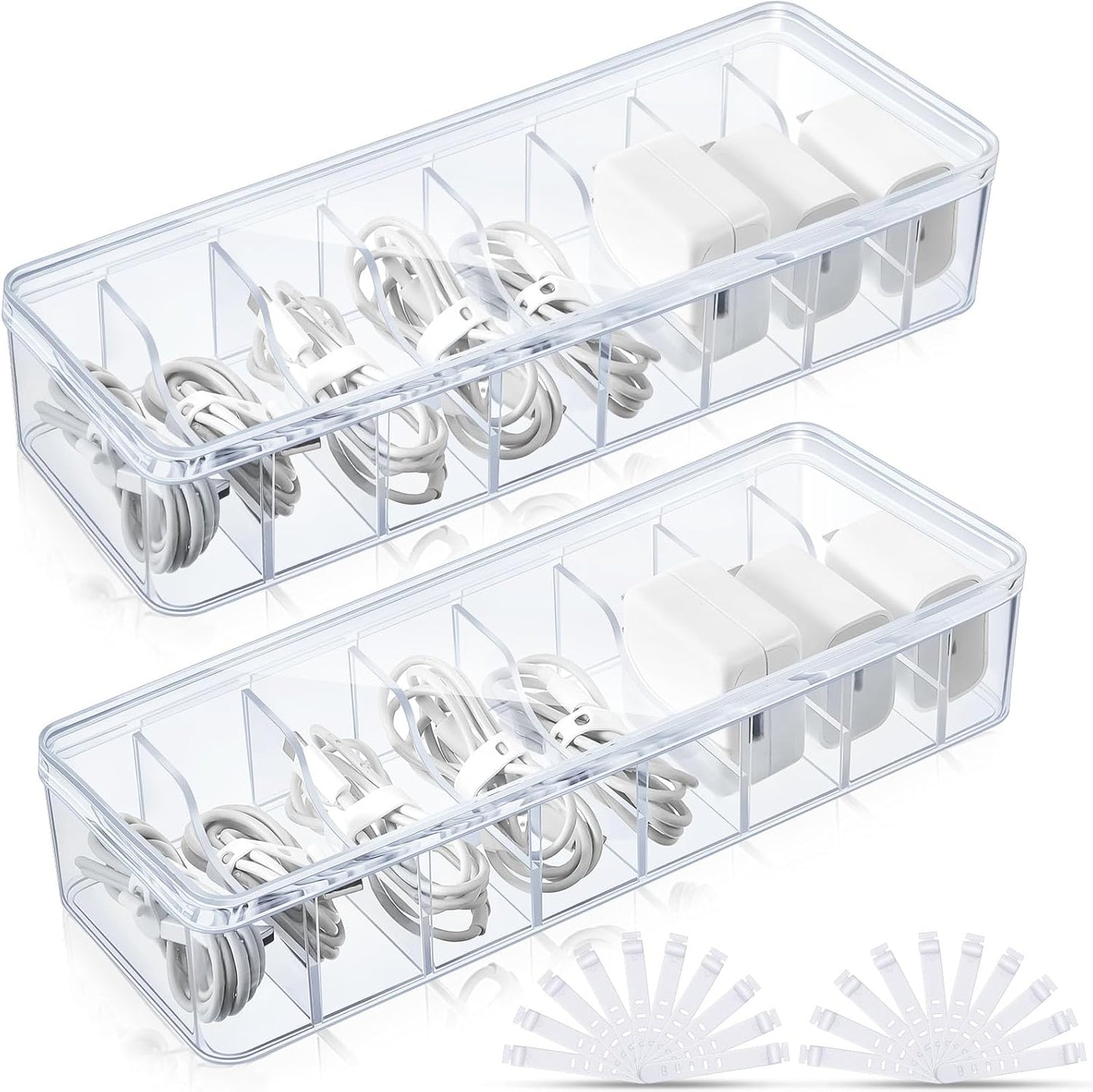 Clear Cable Organizer Set - Tidy Desks Faster!
