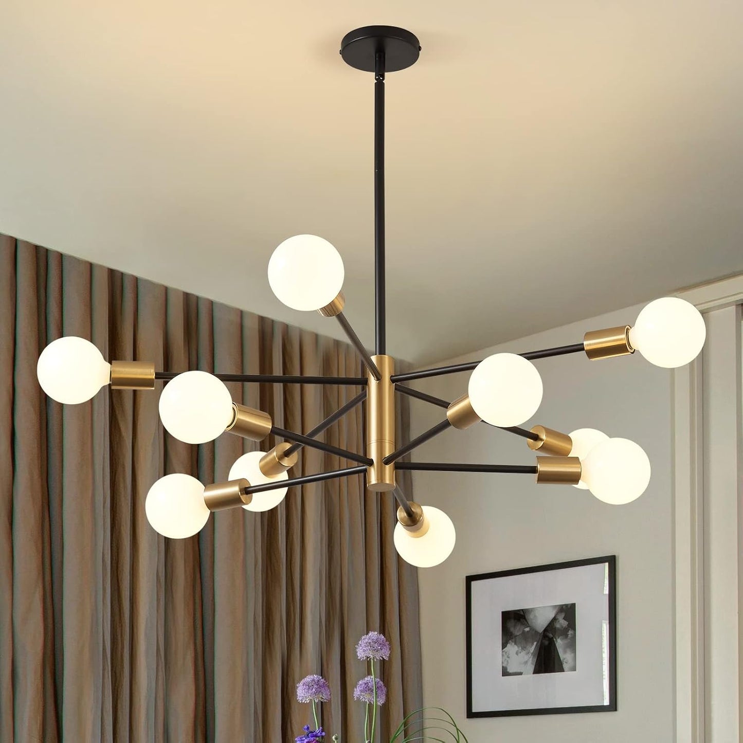 KAISITE Modern Chandelier for Dining Room with 10 Lights