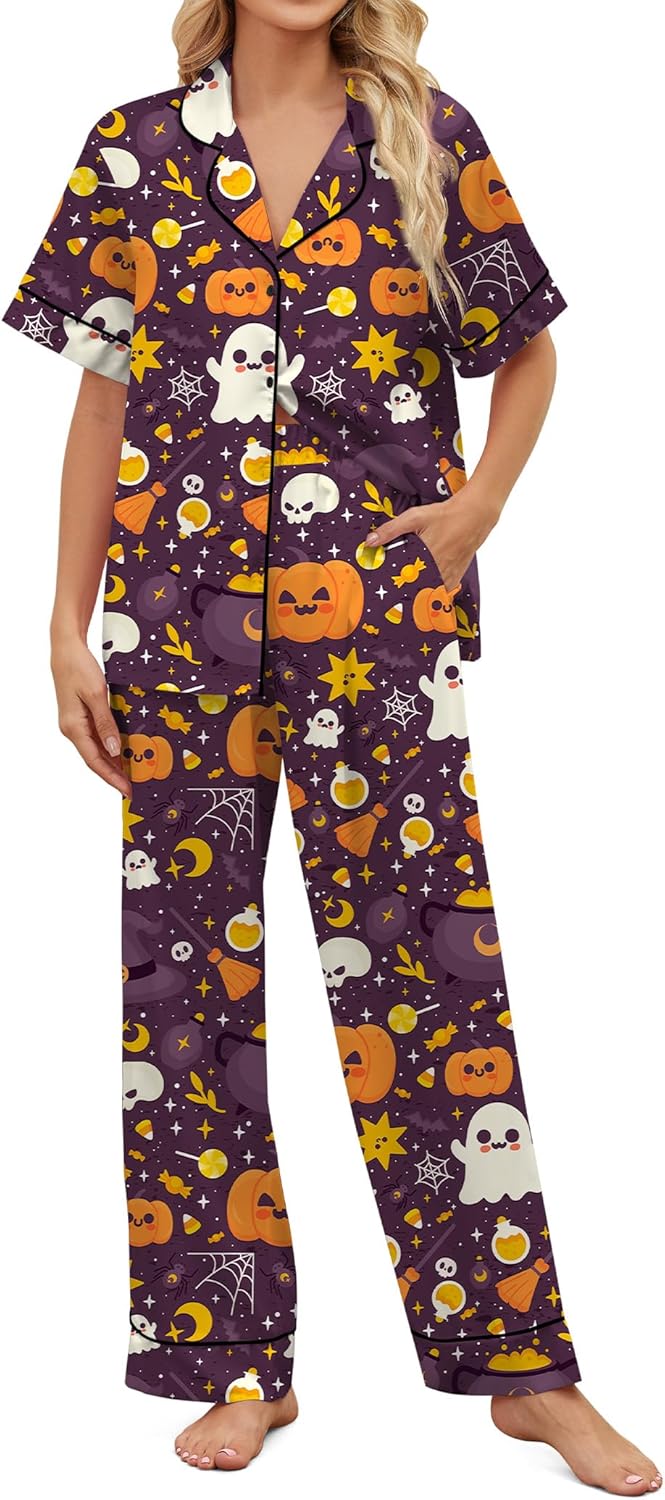 Satin Pajamas for Women Set - Comfortable Sleepwear Pjs Set