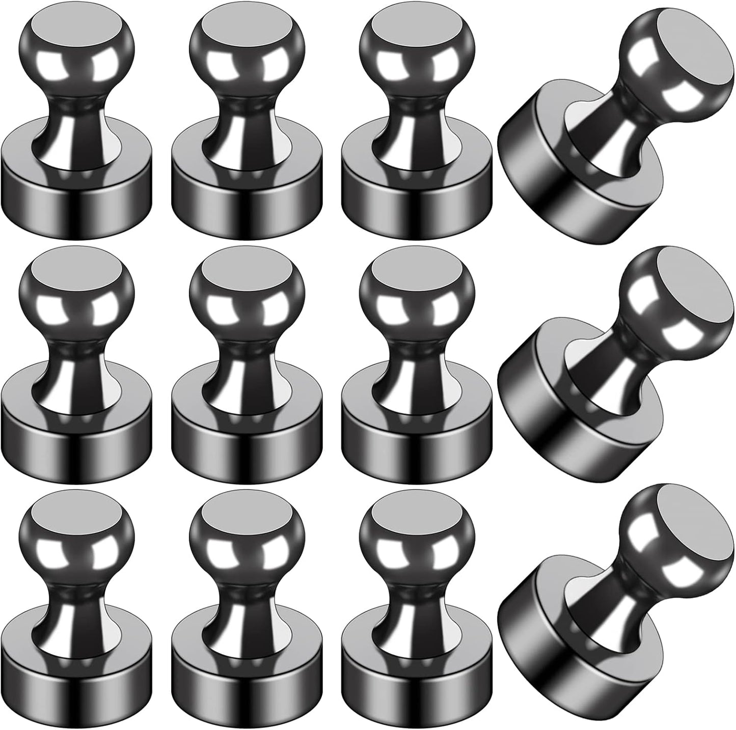 LOVIMAG 12Pcs Small & Strong Black Magnets: Ideal for Whiteboard & Kitchen