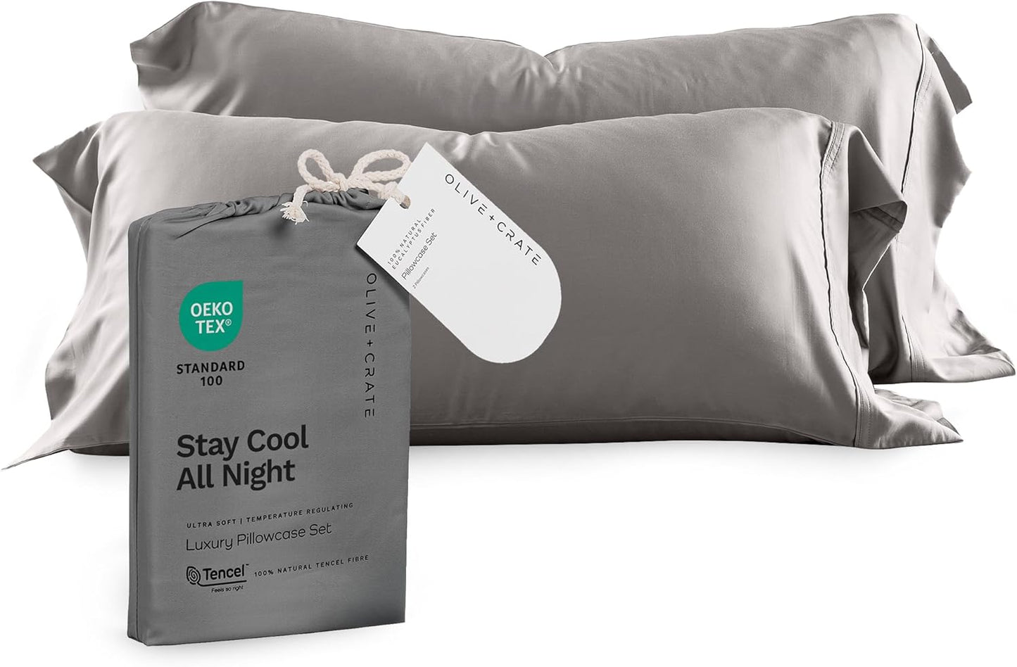 Tencel Eucalyptus Pillowcases for Hot Sleepers - Set of 2