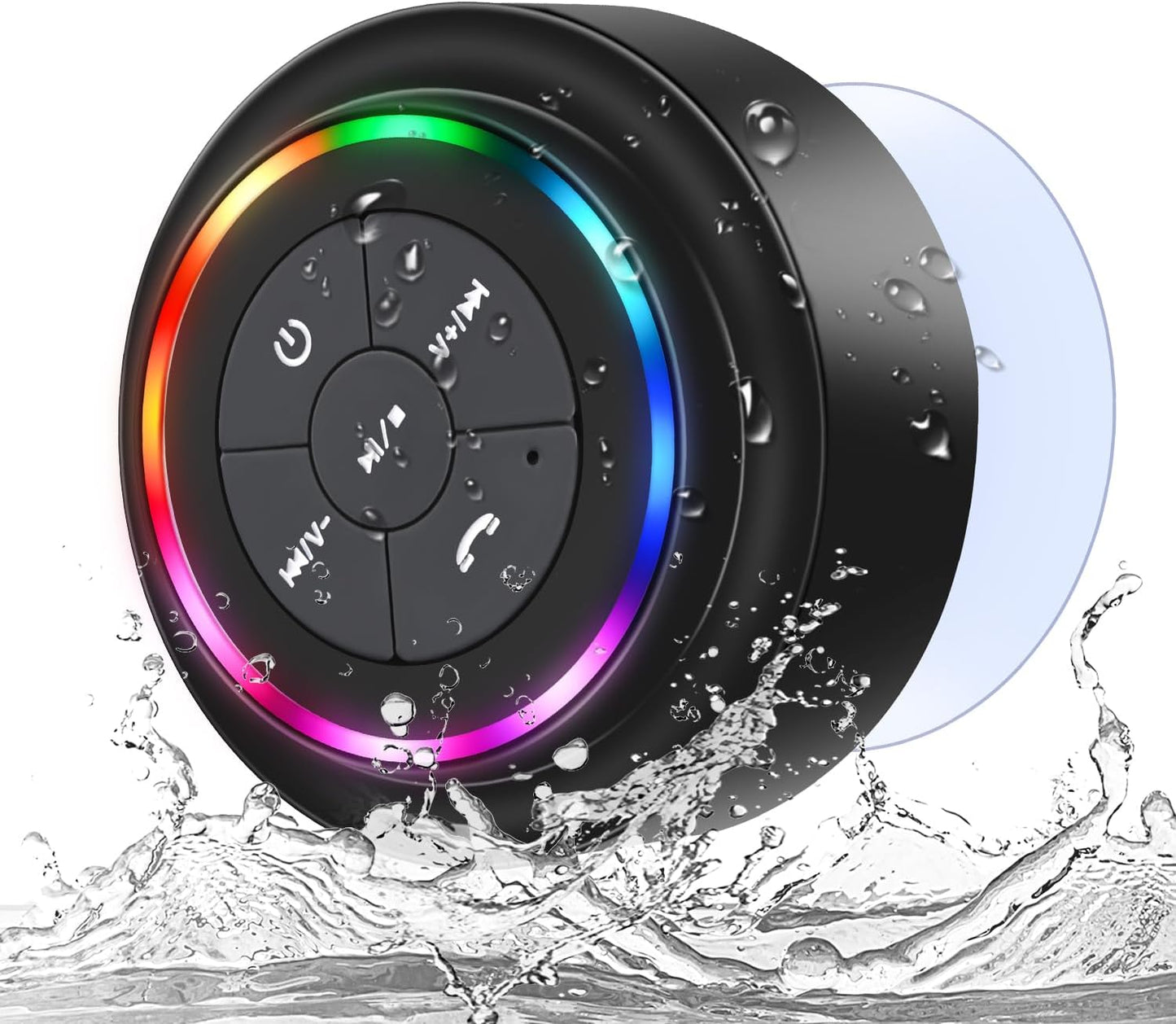 Waterproof Bluetooth Shower Speaker with LED Light