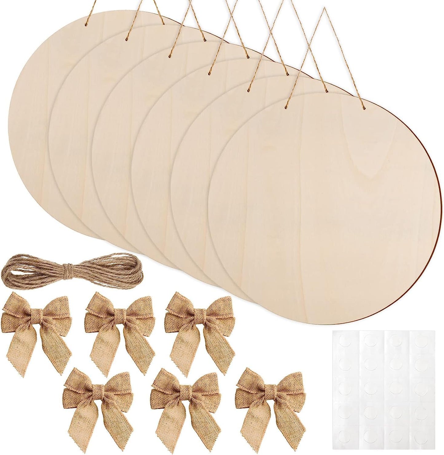 12 Pcs 14 Inch Wood Circles for Crafts - Perfect for DIY Projects