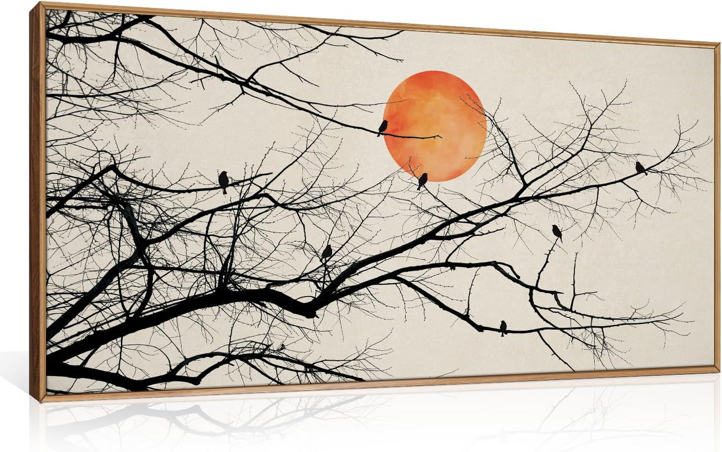 Large Vintage Tree Branch Framed Canvas Wall Art Set for Home