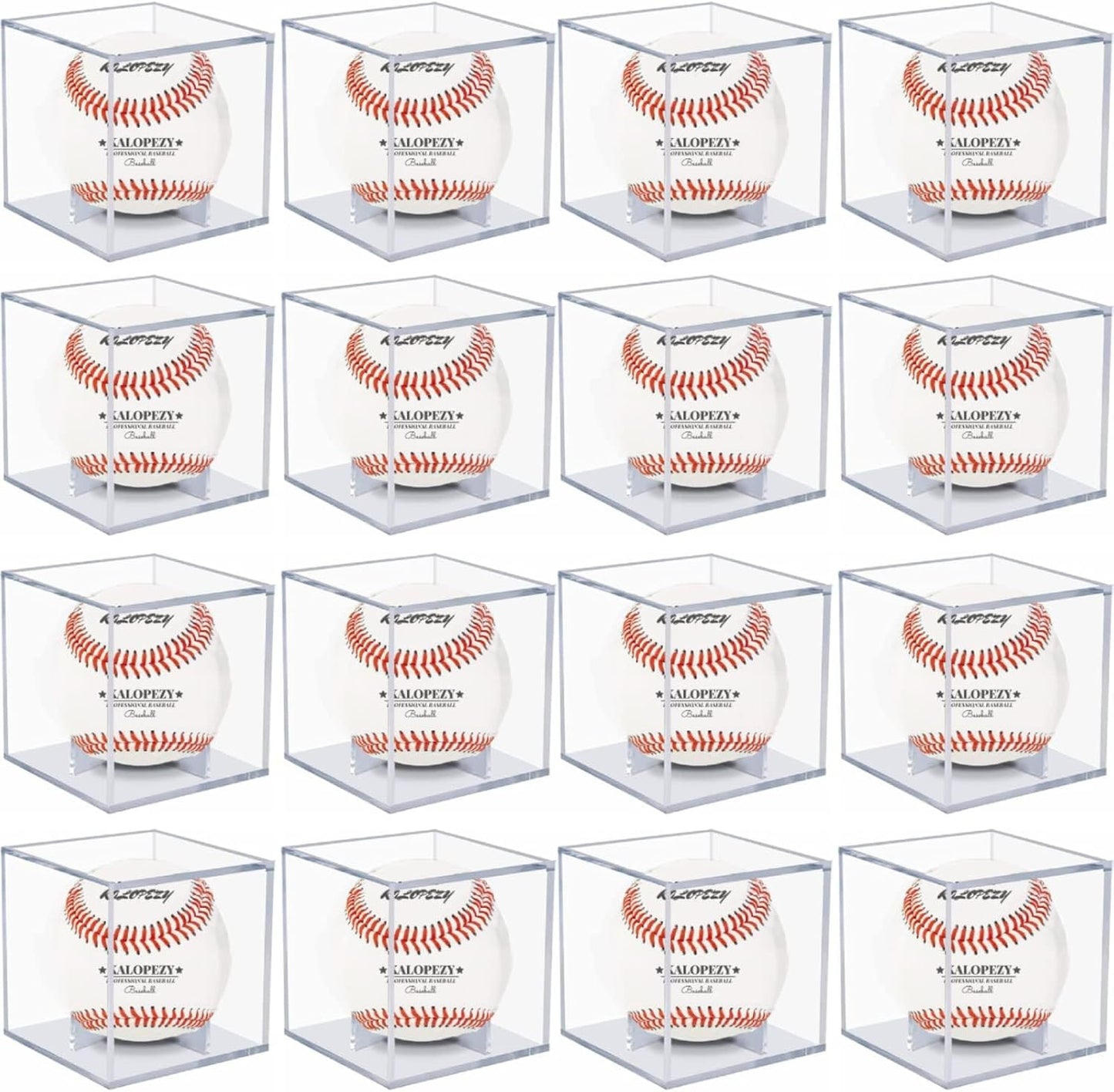 16 Pack Baseball Display Case for Official Size Baseballs