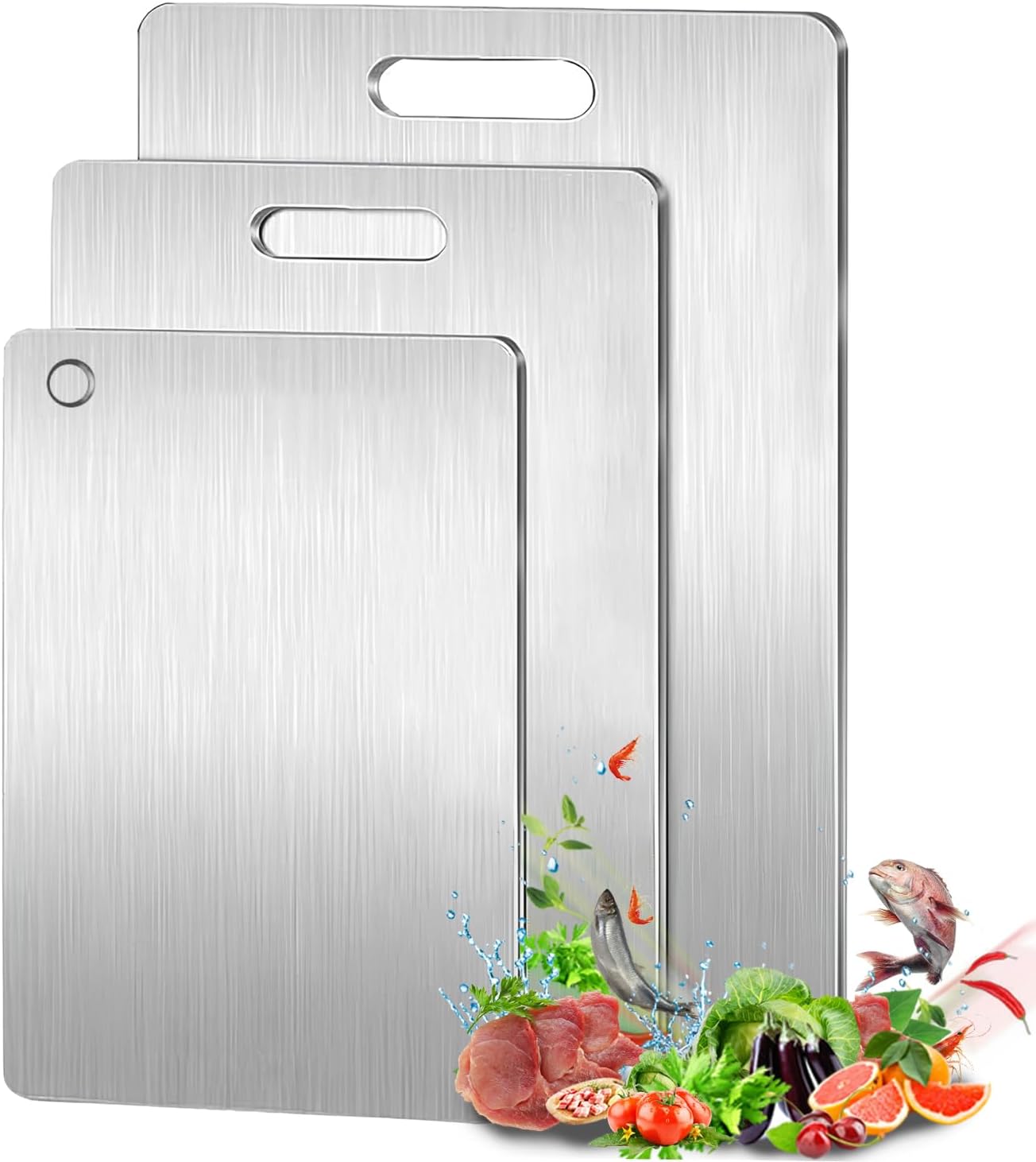 Titanium Cutting Board Set of 3 for Healthier Kitchen Prep