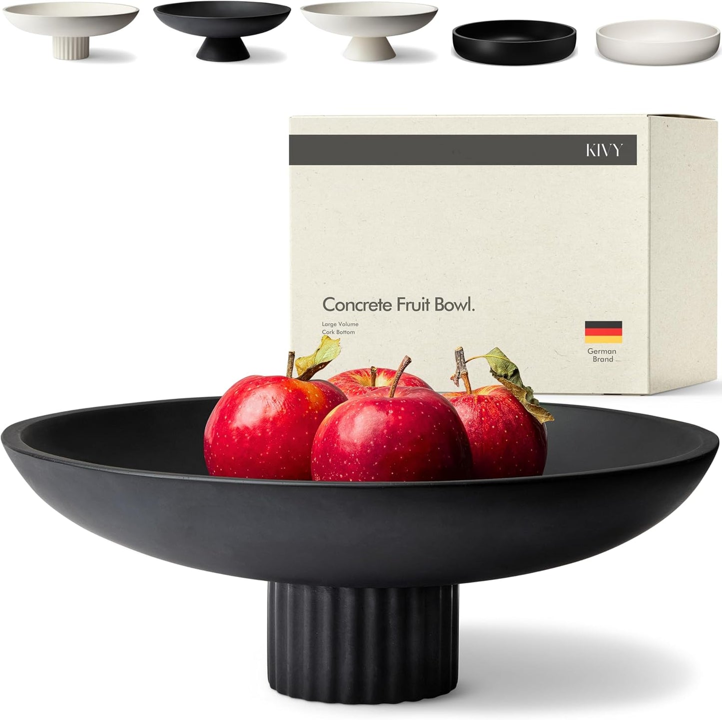 KIVY Concrete Fruit Bowl - Large Decorative Bowl for Home Decor