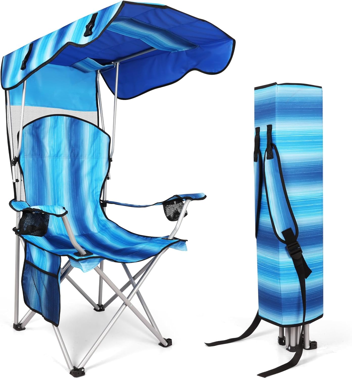 Portable Camping Chair with Canopy for Outdoor Comfort