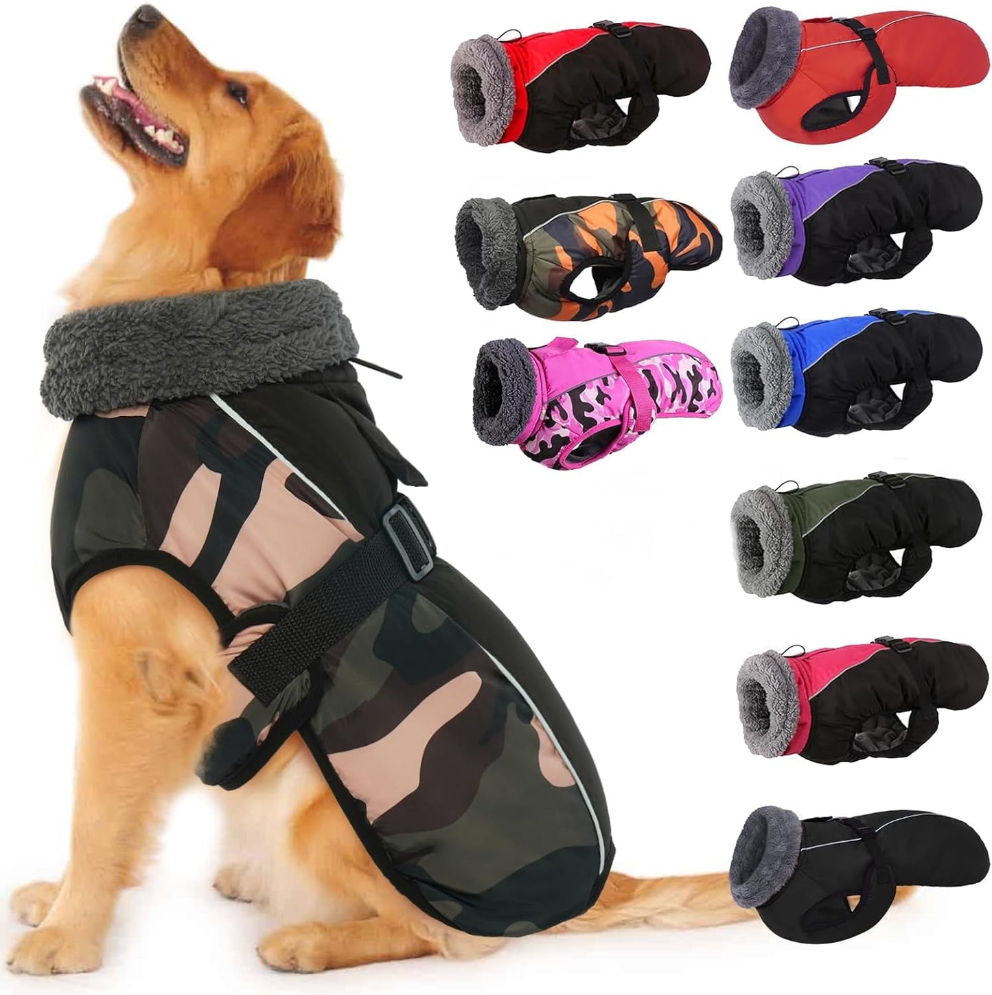IECOii Extra Warm Dog Coat for Cold Weather - Reflective Jacket
