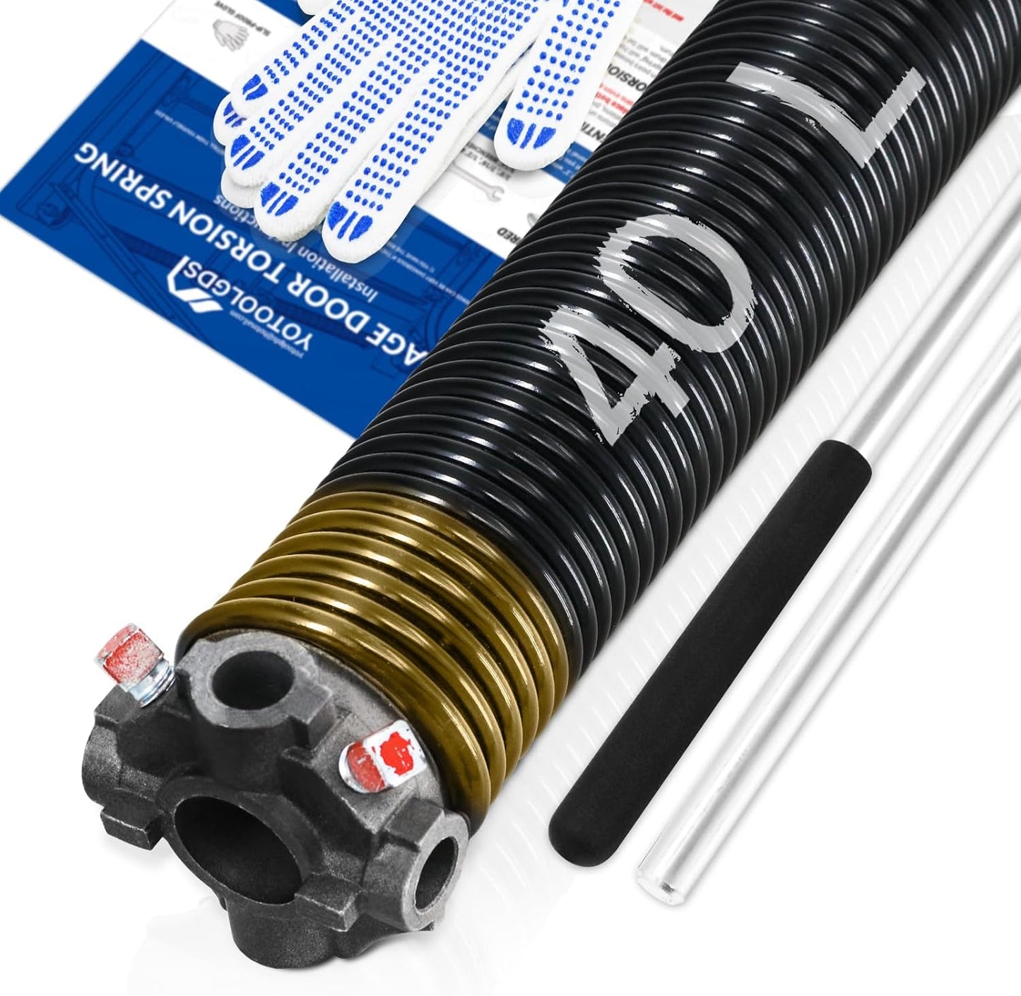 Left Hand Wind Garage Door Torsion Spring with Winding Bars
