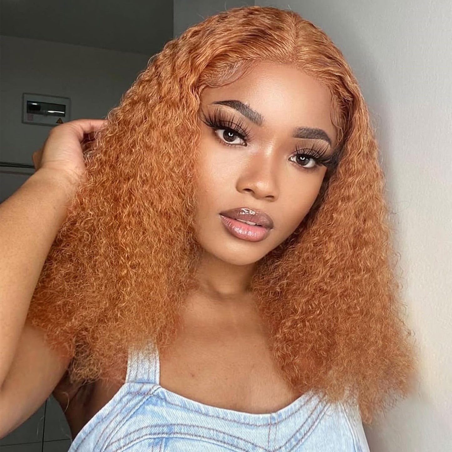 Ginger Brown Deep Wave Lace Front BOB Wigs Human Hair for All