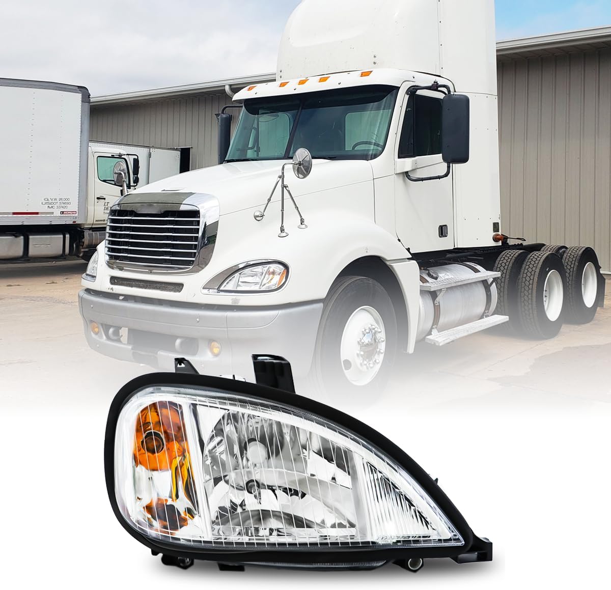 Freightliner Columbia Headlights 2004-2017, DOT Approved Replacement