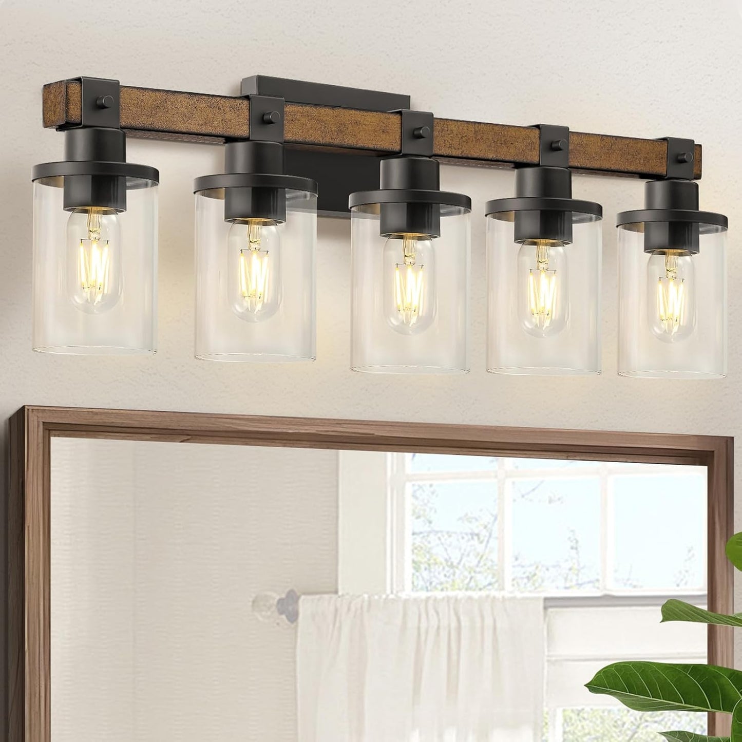 5-Light Bathroom Light Fixture with Vintage Elegance Design