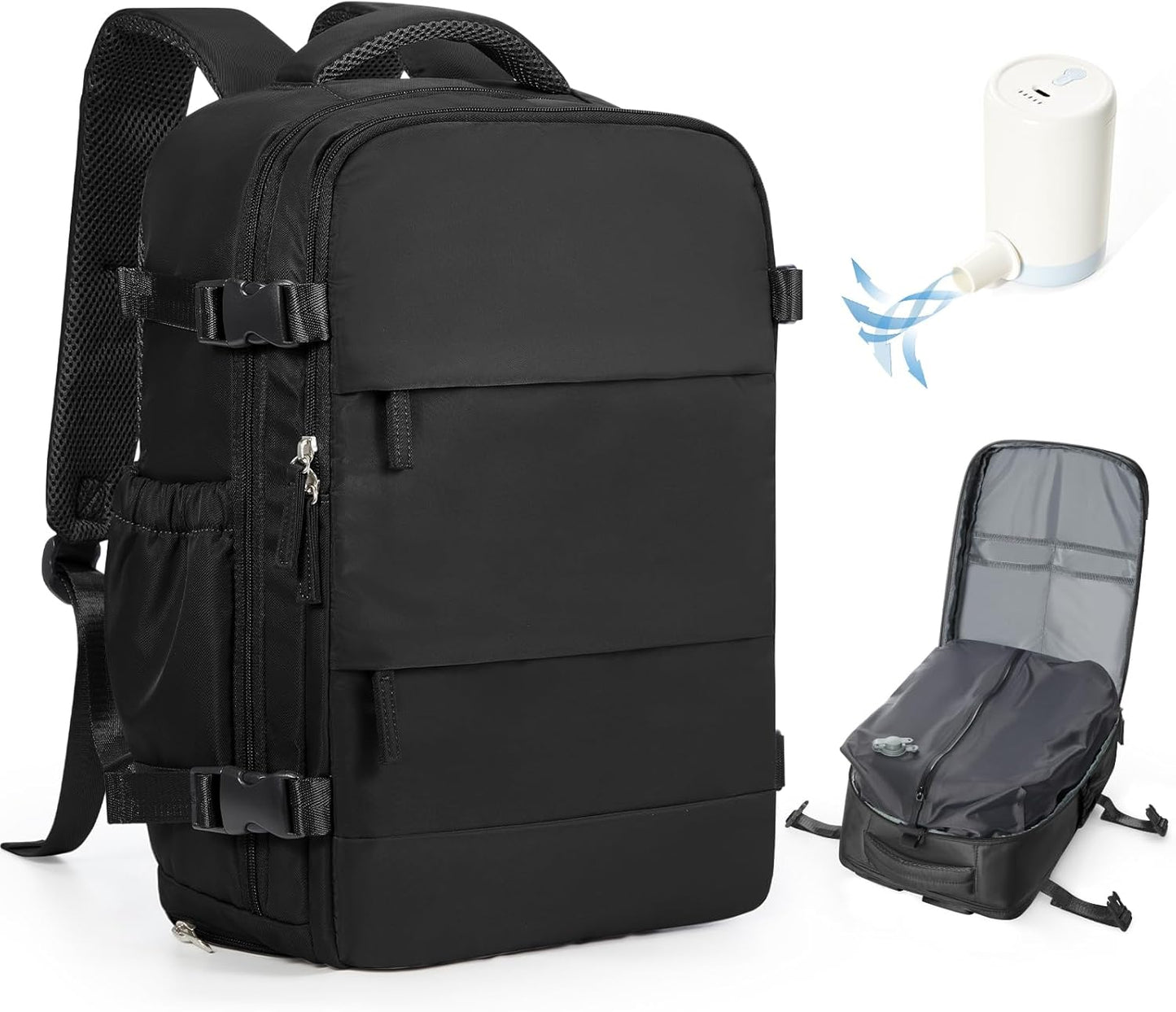 Vacuum Backpack Travel with Pump and Shoe Compartment for Comfort
