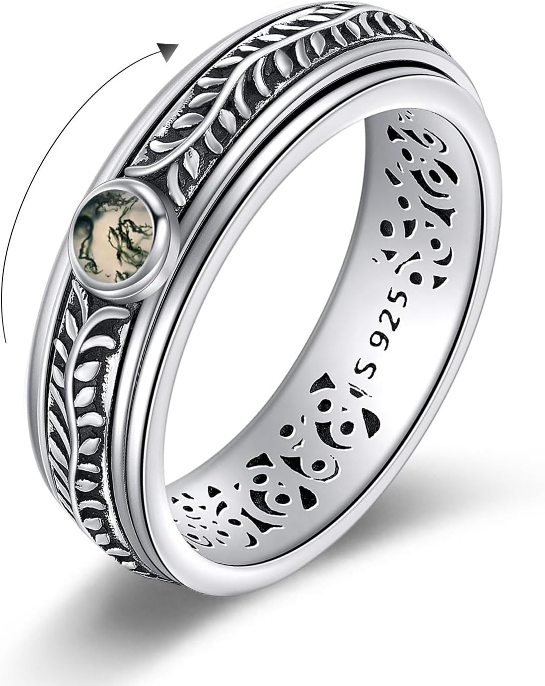 Sterling Silver Anxiety Spinner Rings for Stress Relief Gifts