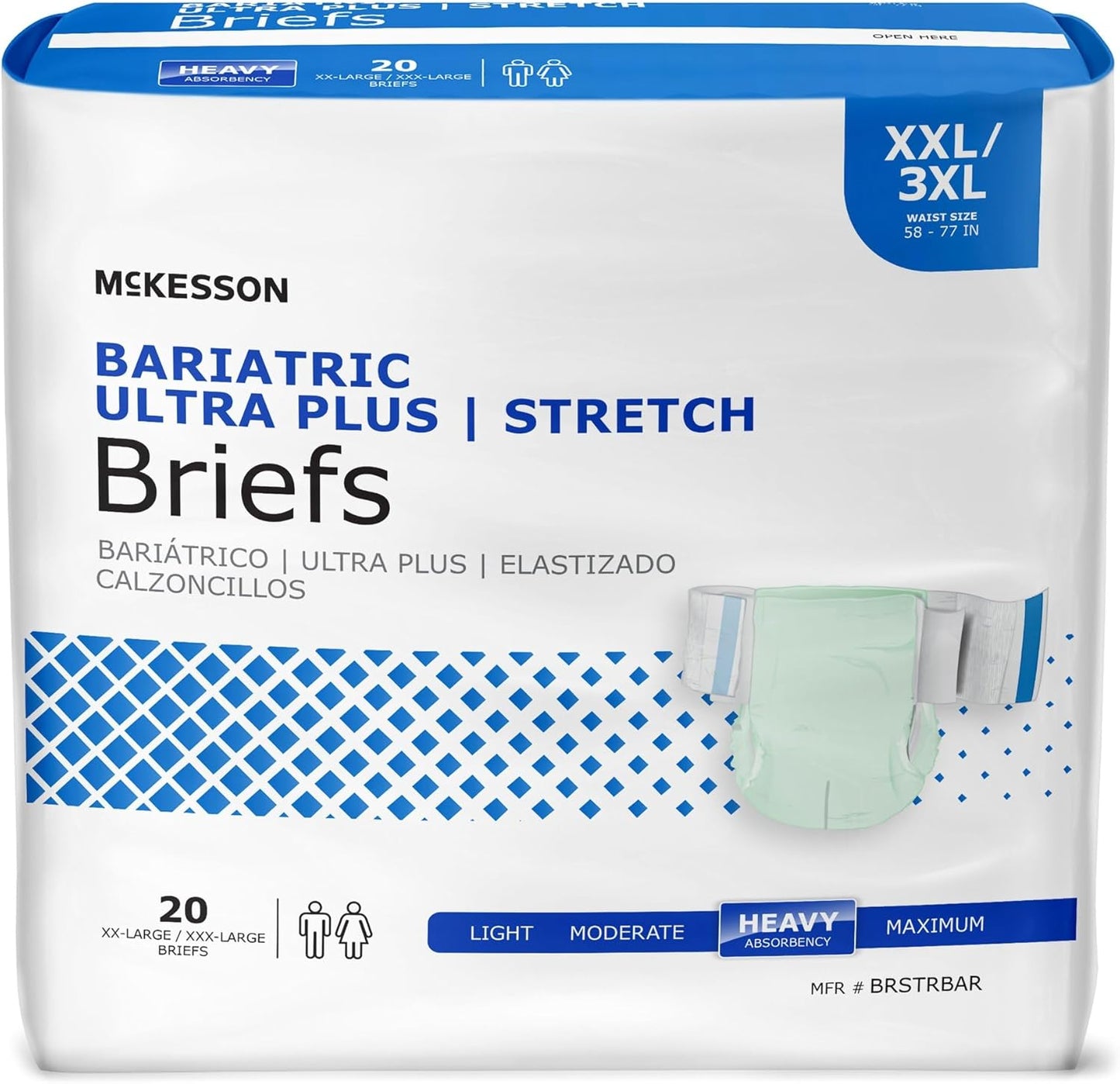 McKesson Bariatric Ultra Plus Stretch Briefs - XL Absorbency