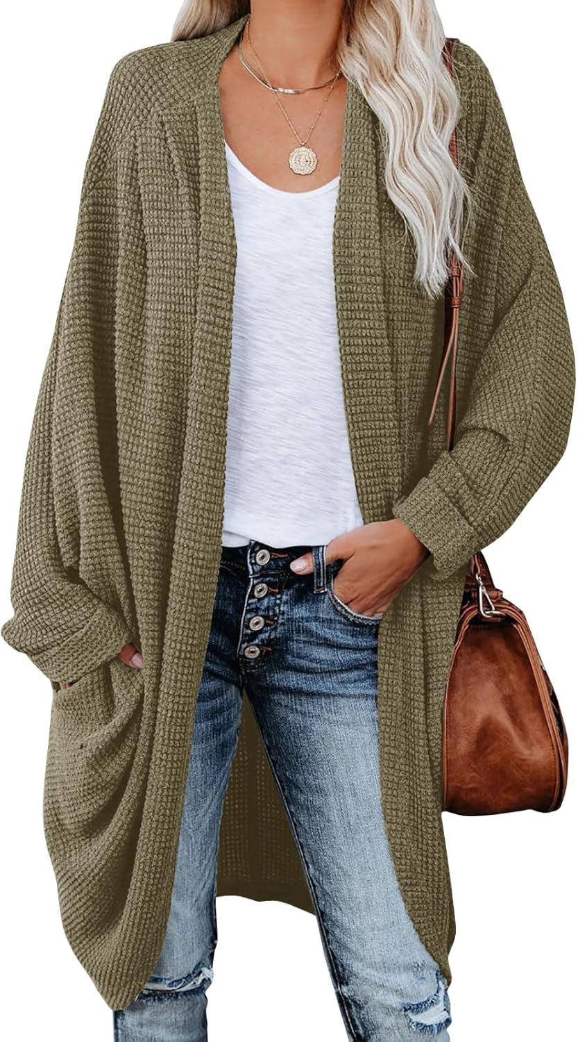 ZoeAce Womens Open Front Knit Cardigan for Cozy Style