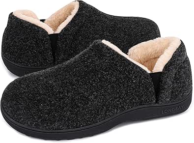 LongBay Men's Cozy Memory Foam Slippers for Ultimate Comfort