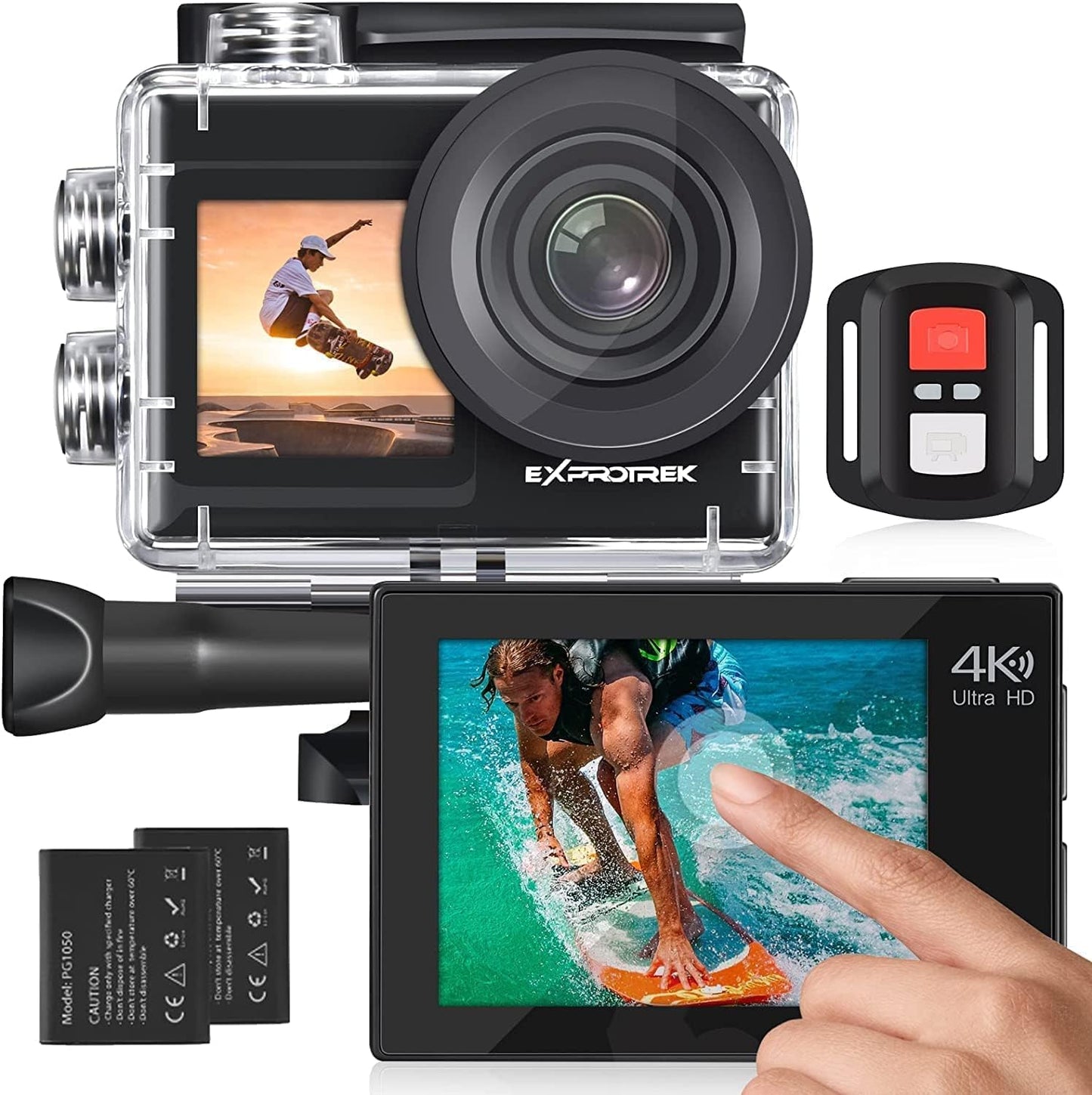 Ultra Wide Angle 4K Action Camera Bundle by Exprotrek